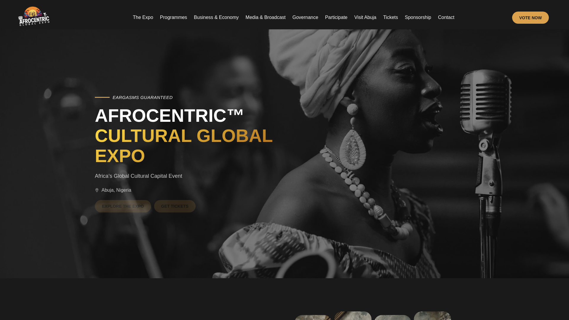 website screenshot of https://afrocentricglobalexpo.org/