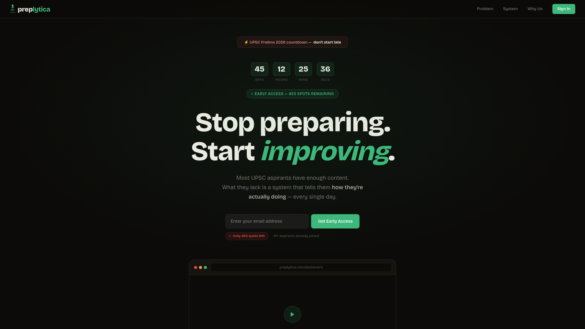 website screenshot of https://preplytica.com/