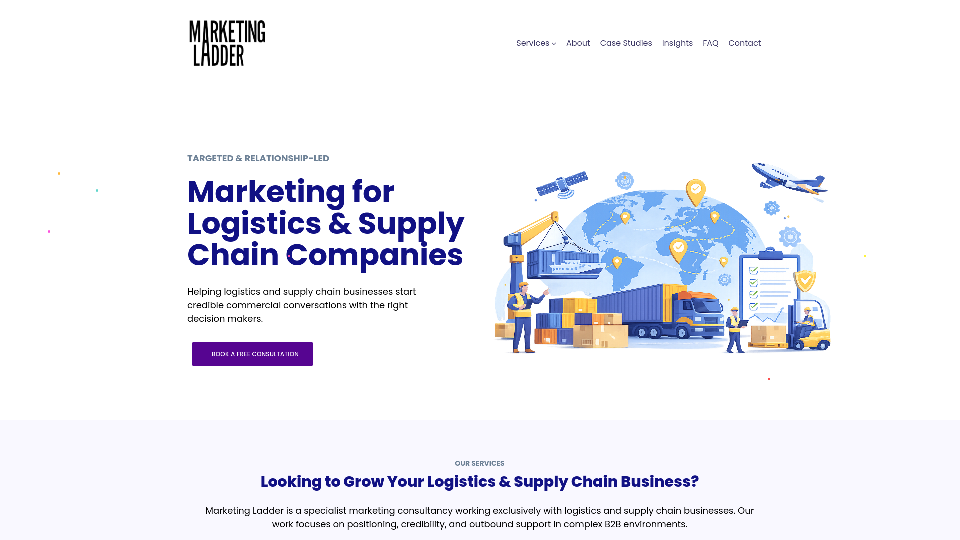 website screenshot of https://logisticsreviewhub.com