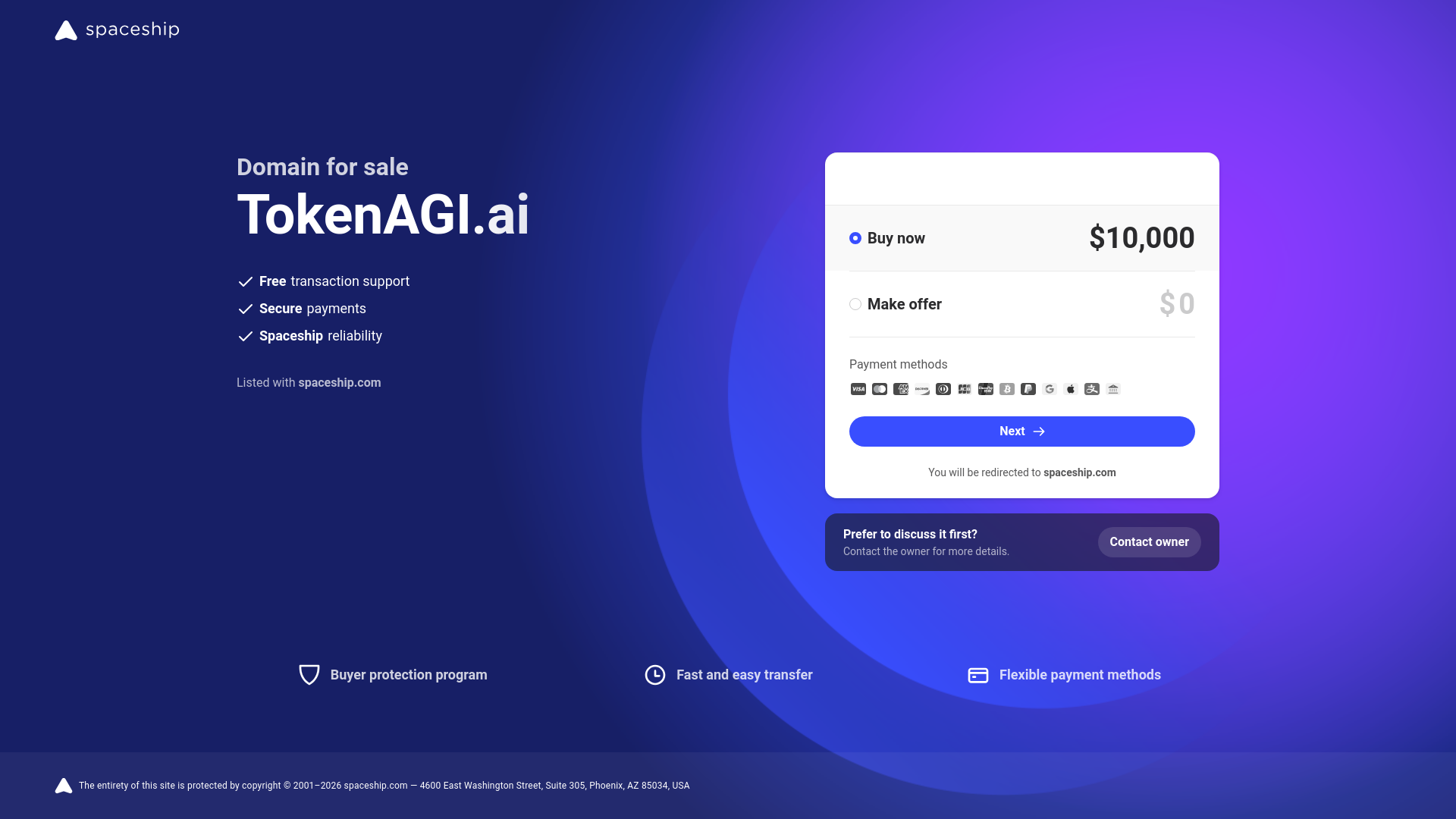 website screenshot of https://tokenagi.ai/