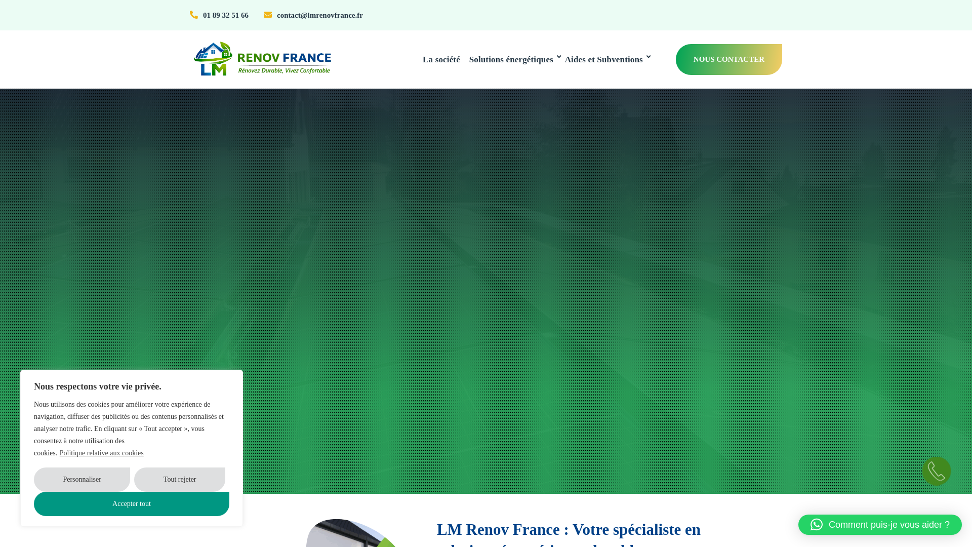 website screenshot of https://lmrenovfrance.fr/