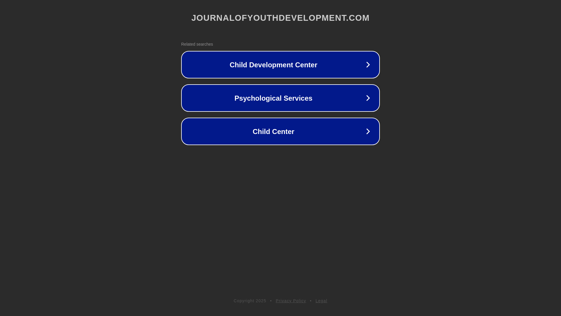website screenshot of https://journalofyouthdevelopment.com/