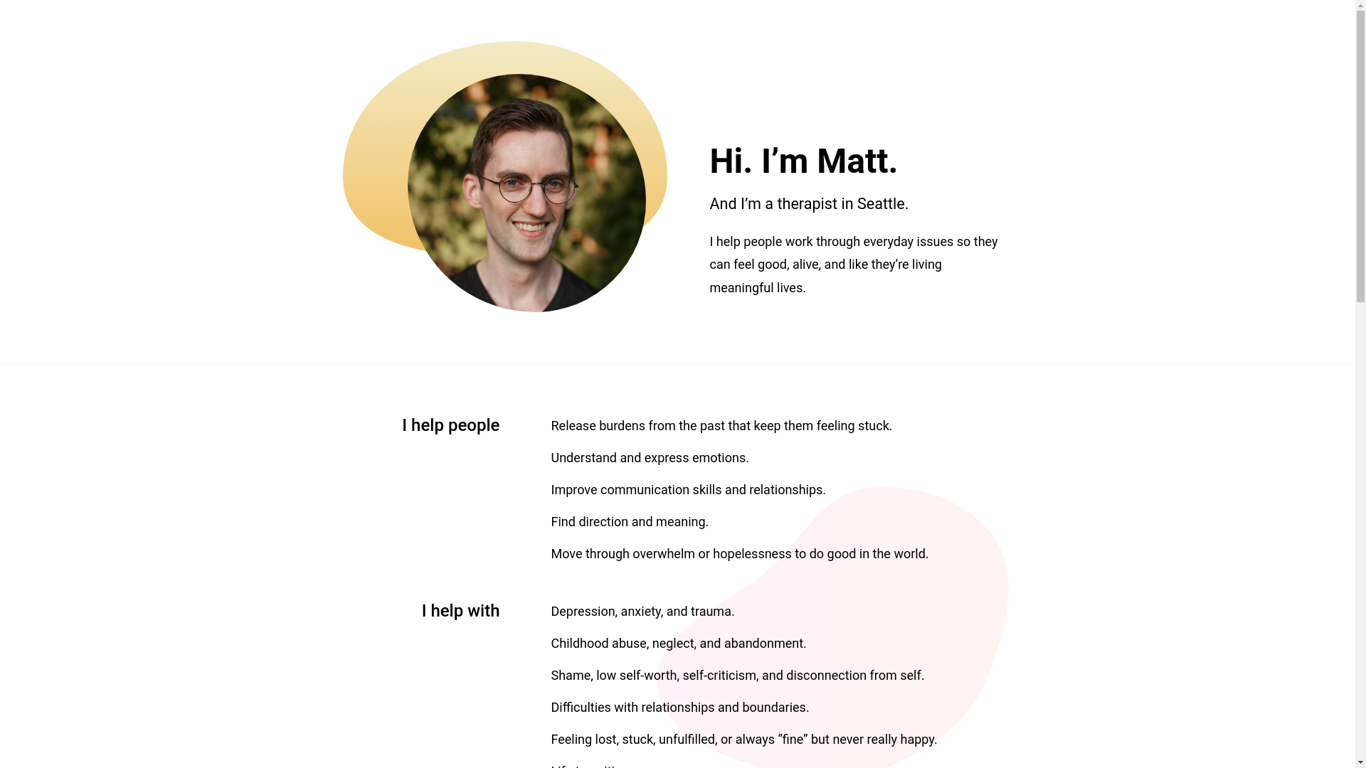 website screenshot of https://mattmeyerstherapy.com/