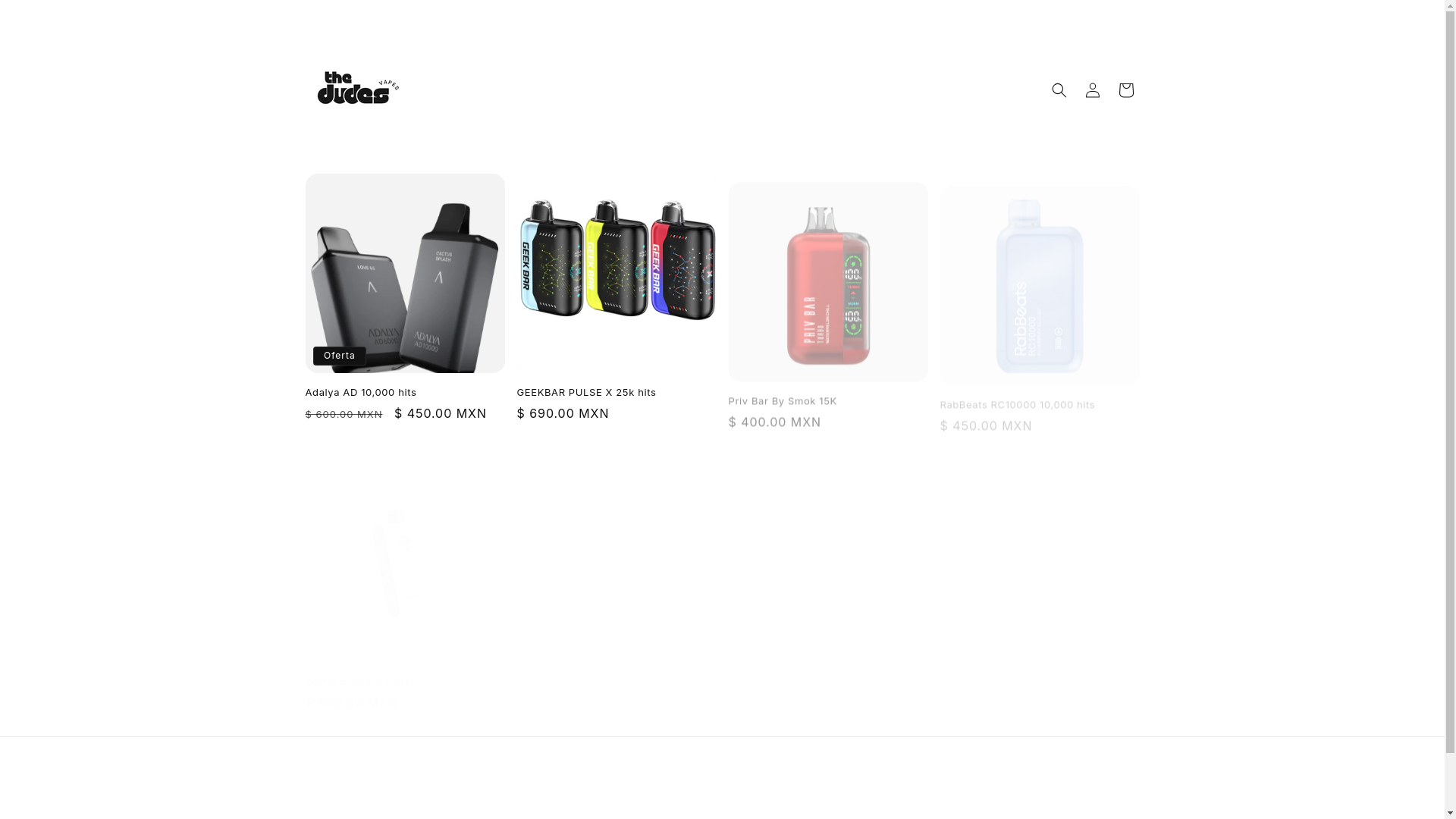 website screenshot of https://thedudesvape.com/