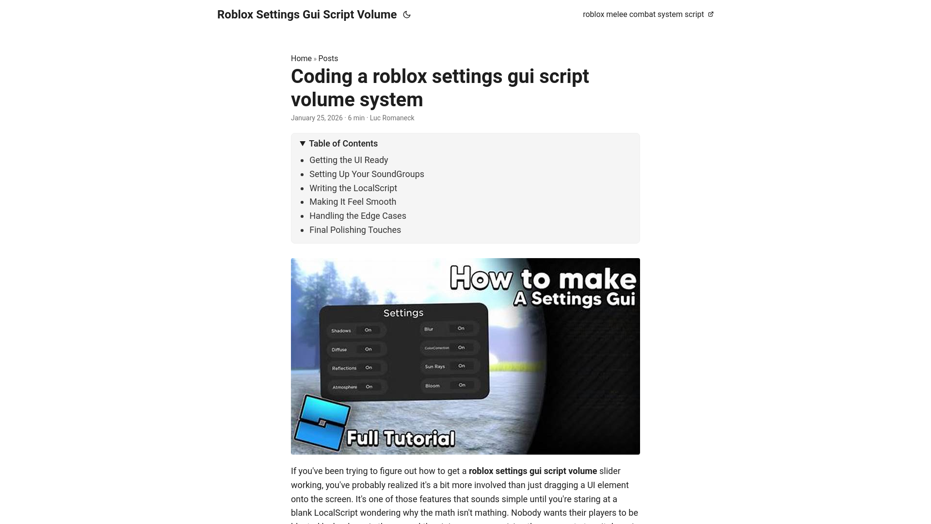website screenshot of https://roblox-settings-gui-script-volume.pages.dev/