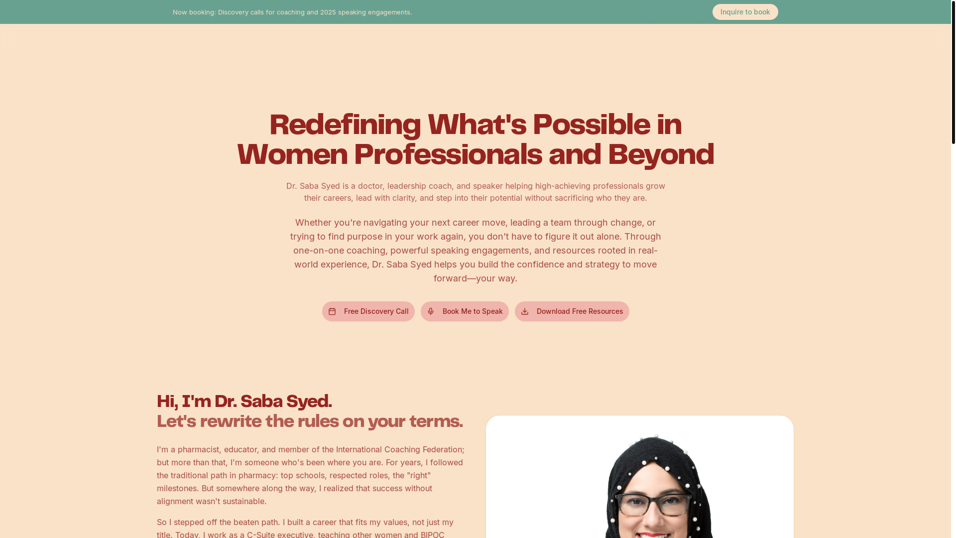 website screenshot of https://sabasyed.site/