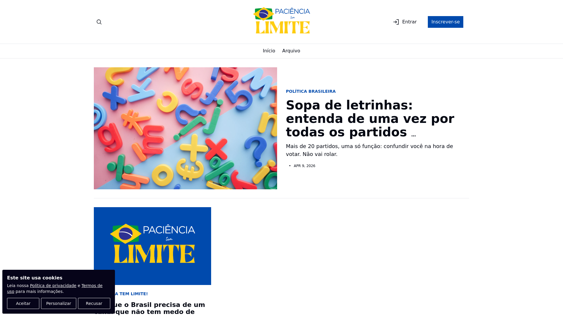 website screenshot of https://pacienciatemlimite.com.br