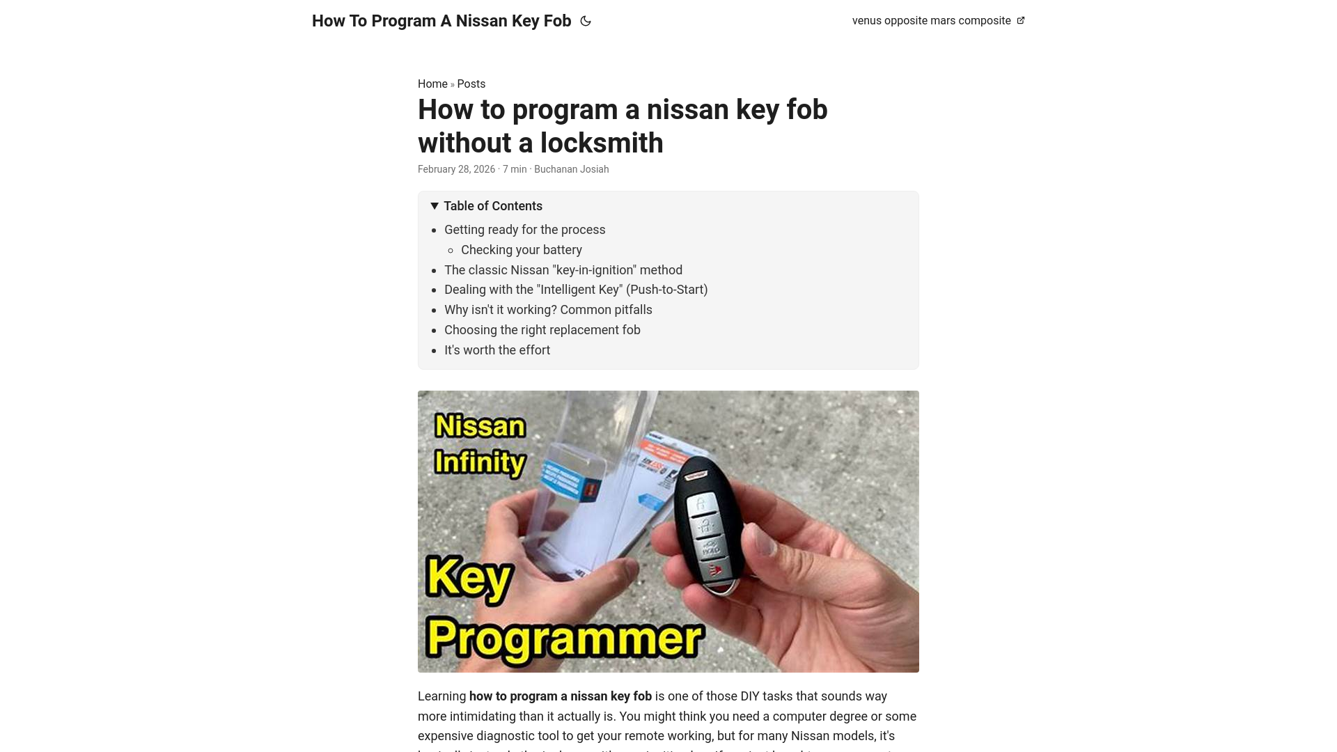 website screenshot of https://how-to-program-a-nissan-key-fob.pages.dev/