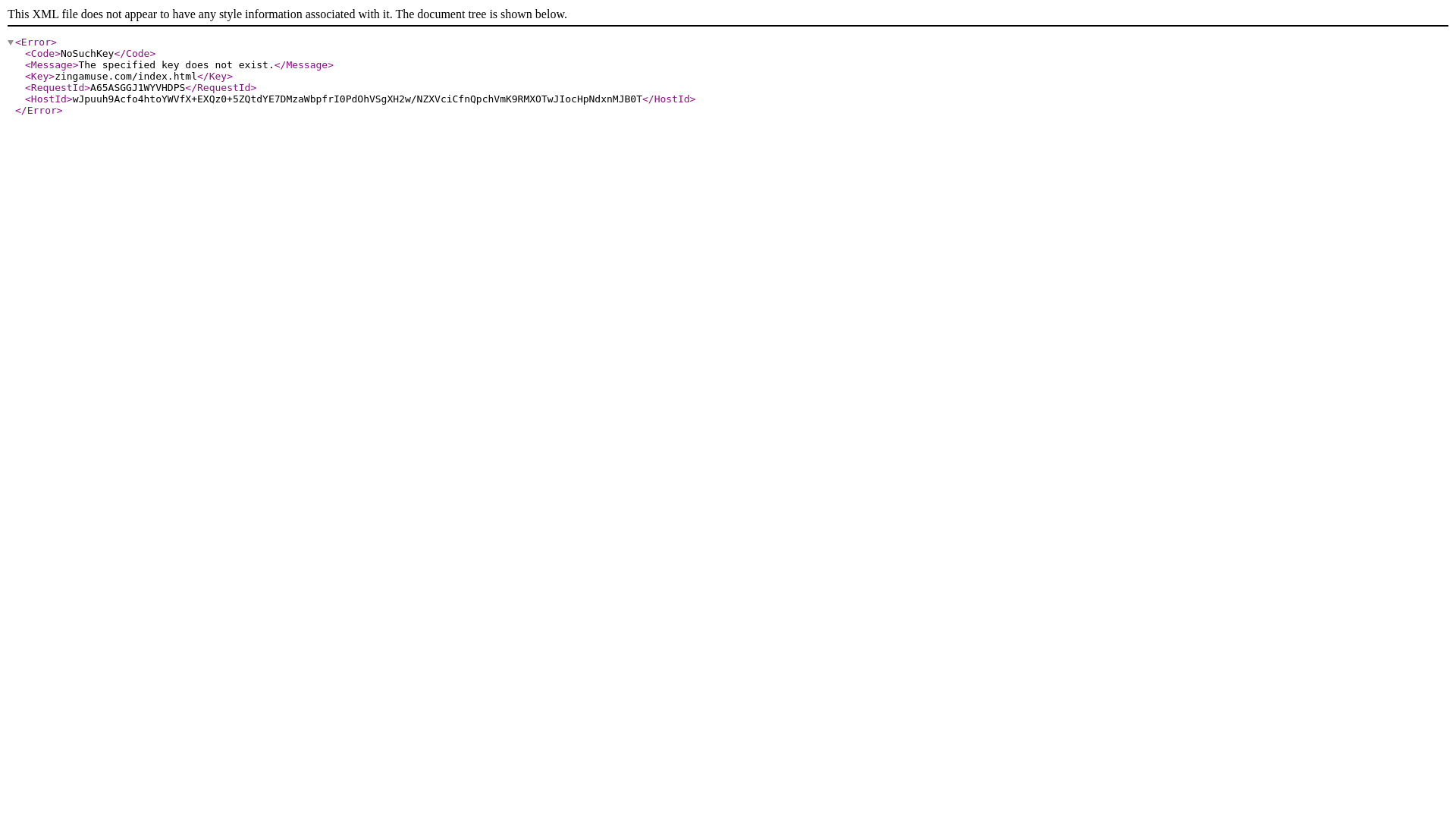 website screenshot of https://zingamuse.com/