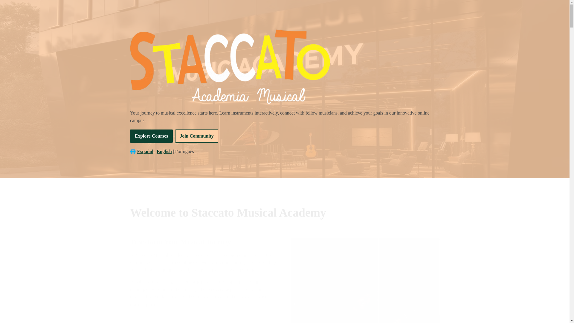 website screenshot of https://staccatoacademiaonline.com/