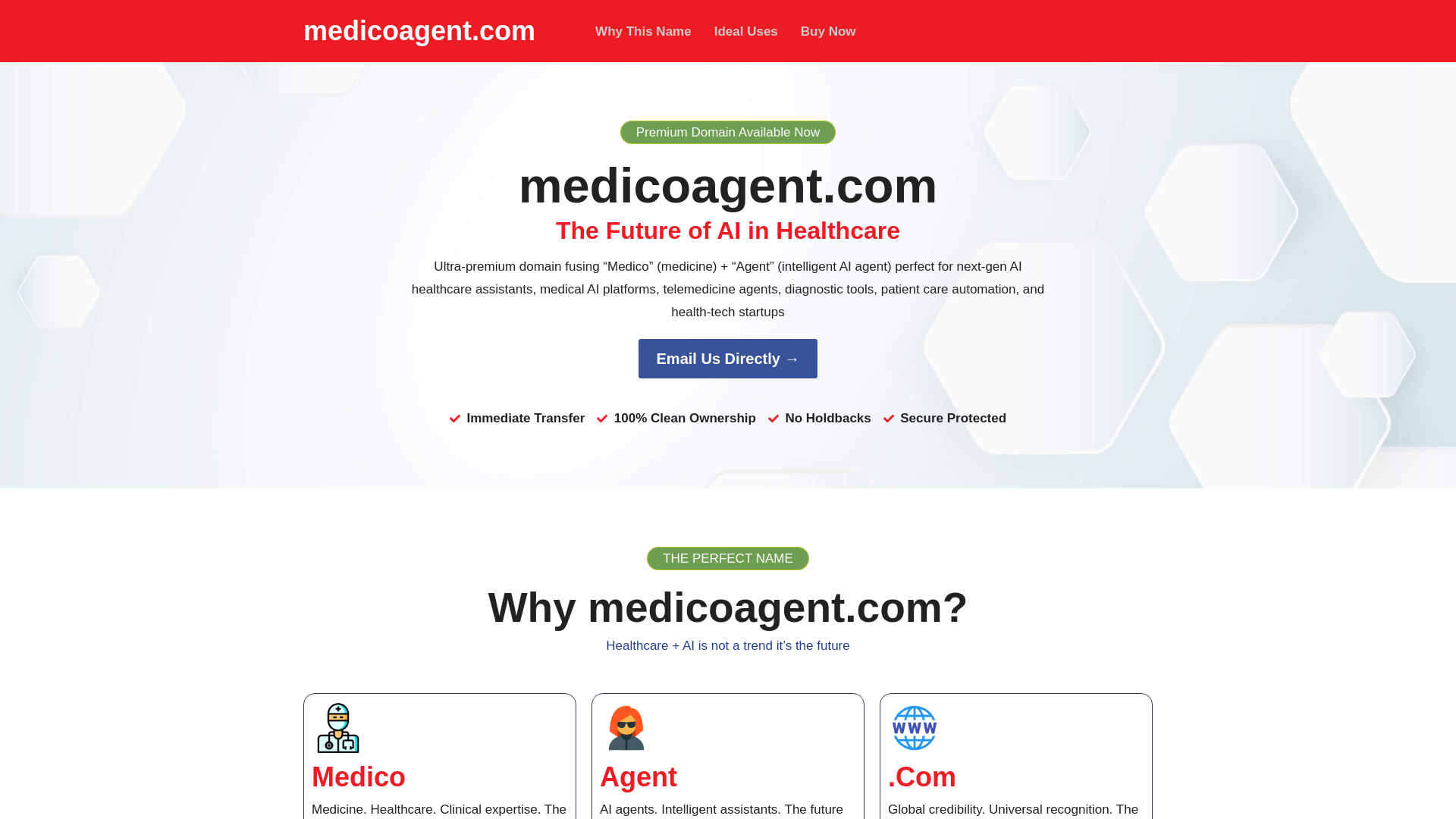 website screenshot of https://medicoagent.com/