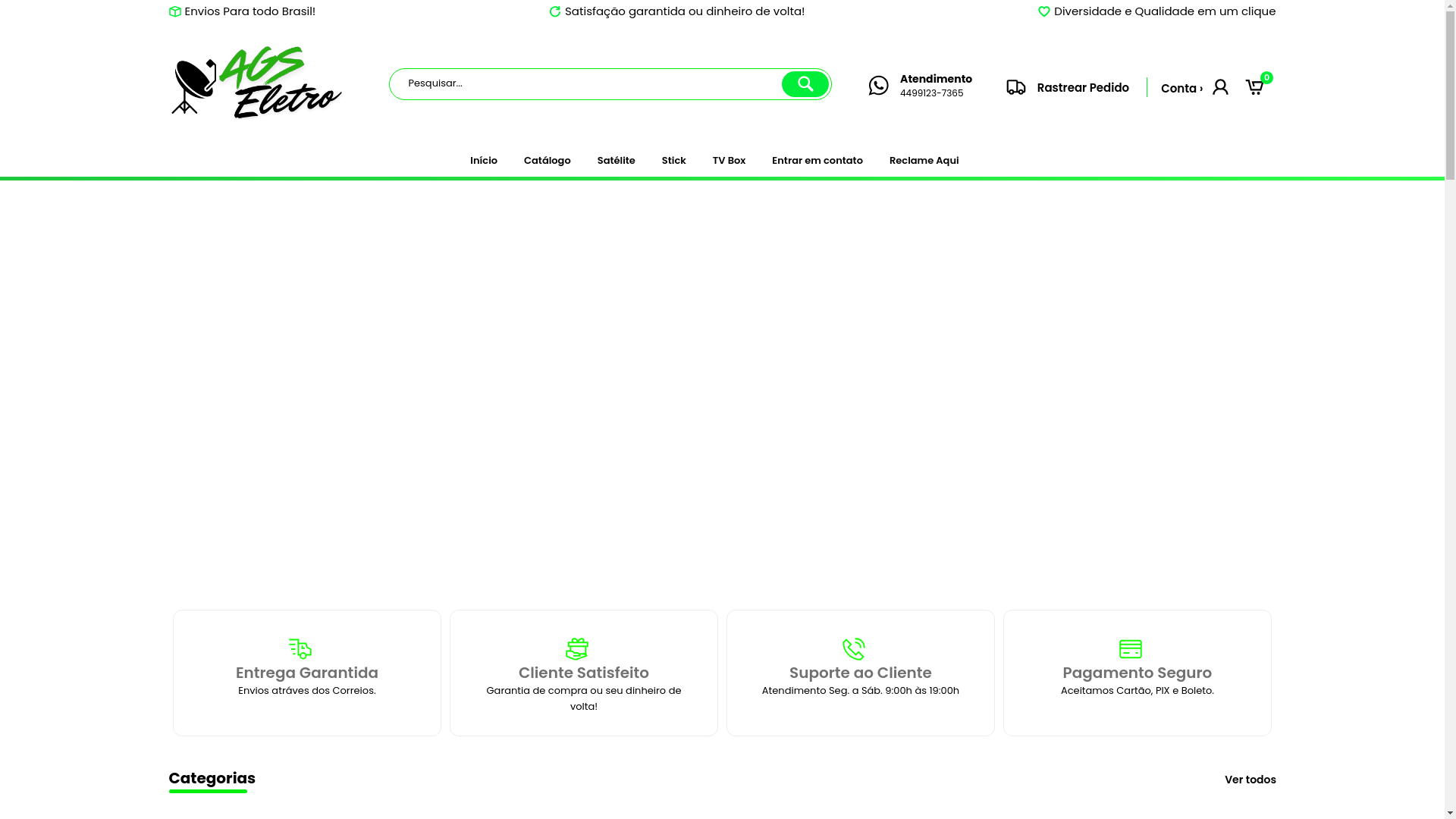 website screenshot of https://storeagseletro.com.br/