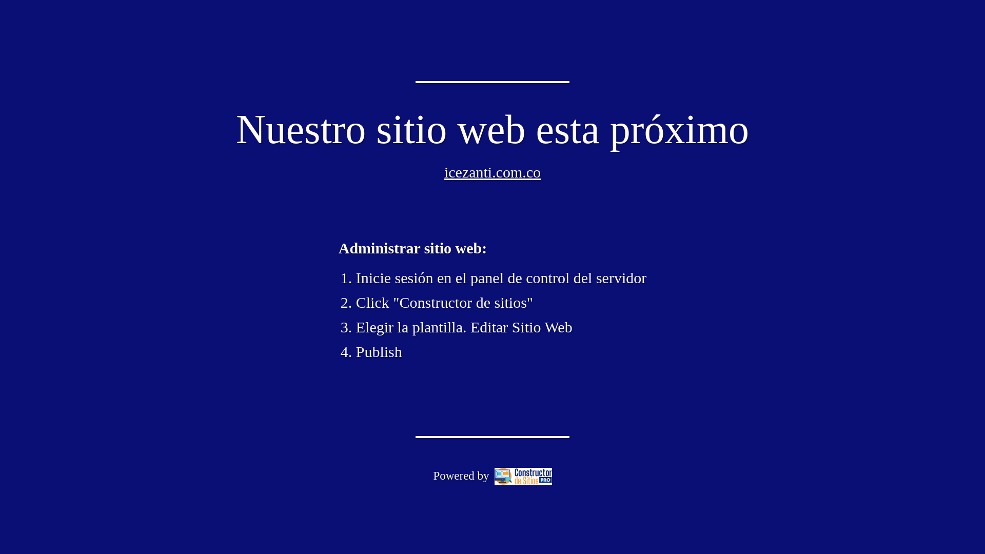 website screenshot of https://icezanti.com.co/