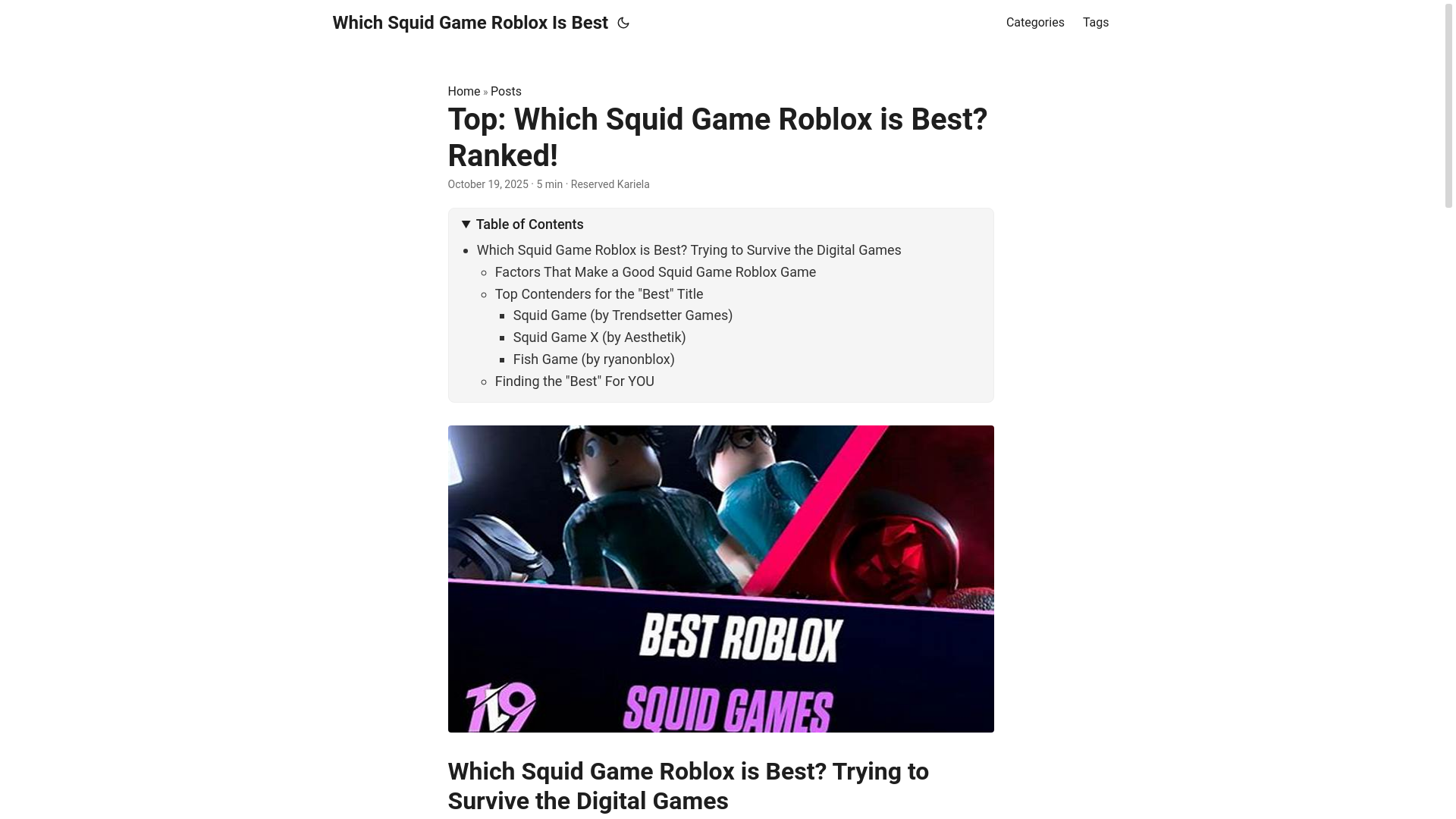 website screenshot of https://which-squid-game-roblox-is-best.pages.dev/