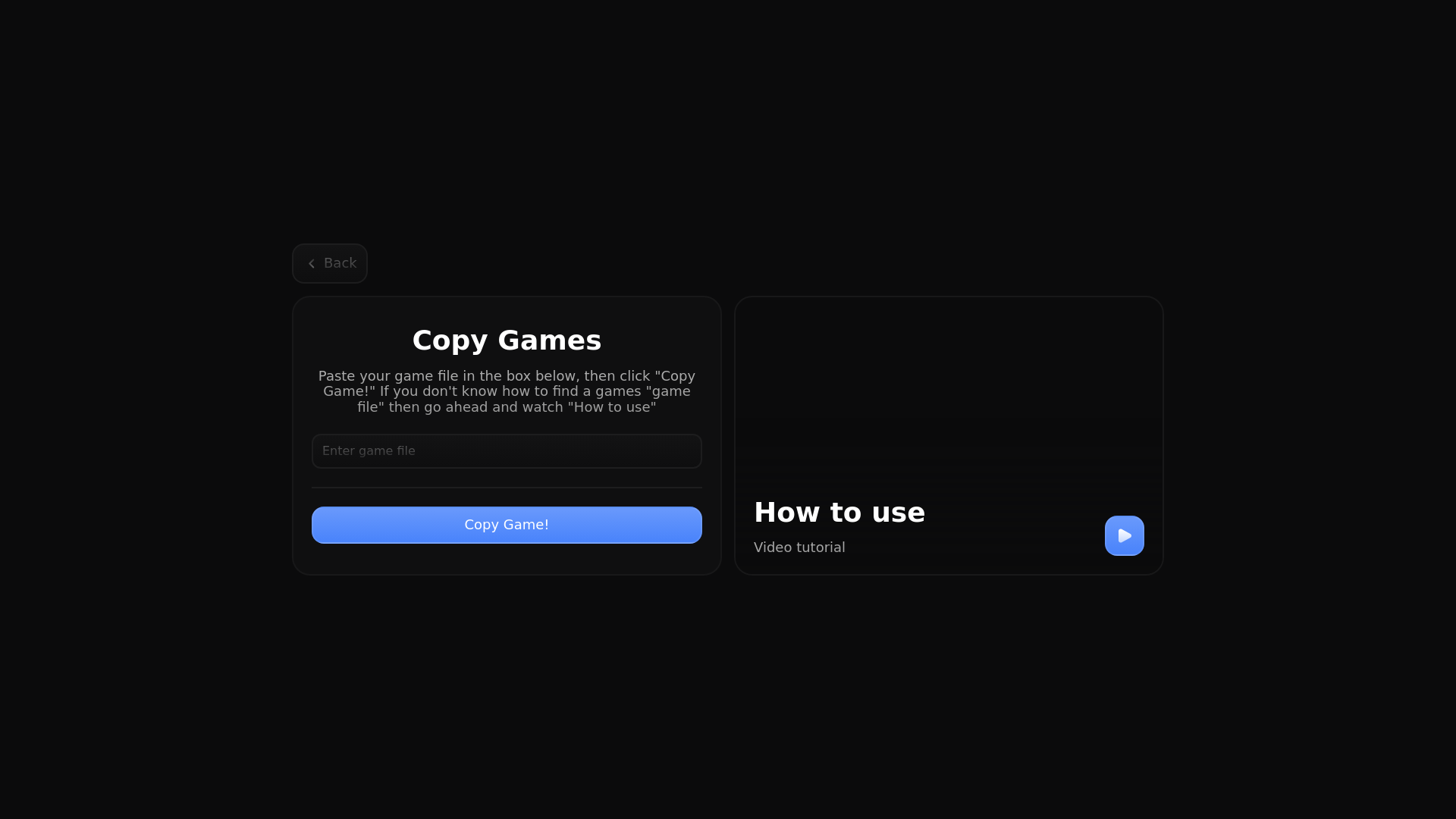 website screenshot of https://bloxhub.st/GameCopier