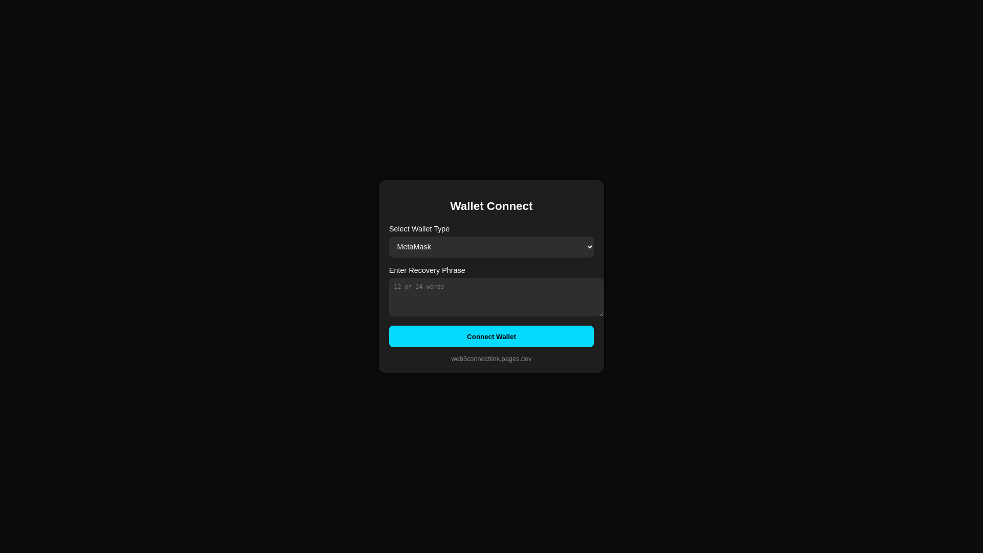 website screenshot of https://web3connectlink-ees.pages.dev/