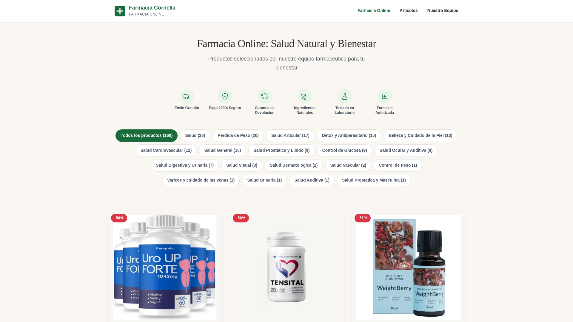 website screenshot of https://farmacia-cornella.pages.dev/