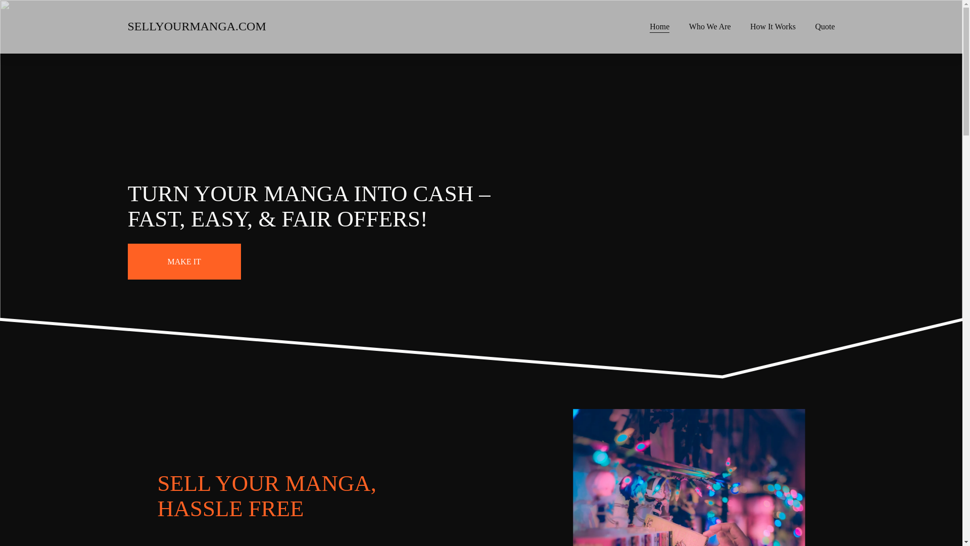 website screenshot of https://sellmymanga.com/