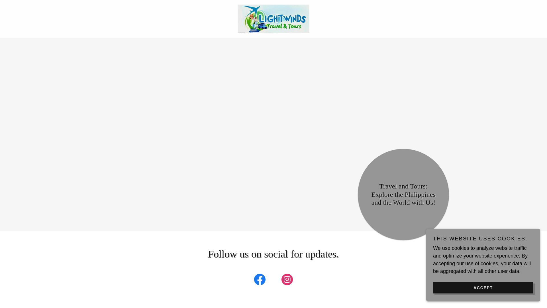 website screenshot of https://lightwindstravelandtours.com/