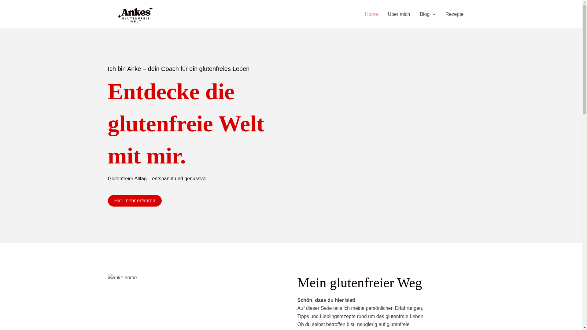website screenshot of https://ankes-glutenfreie-welt.de/