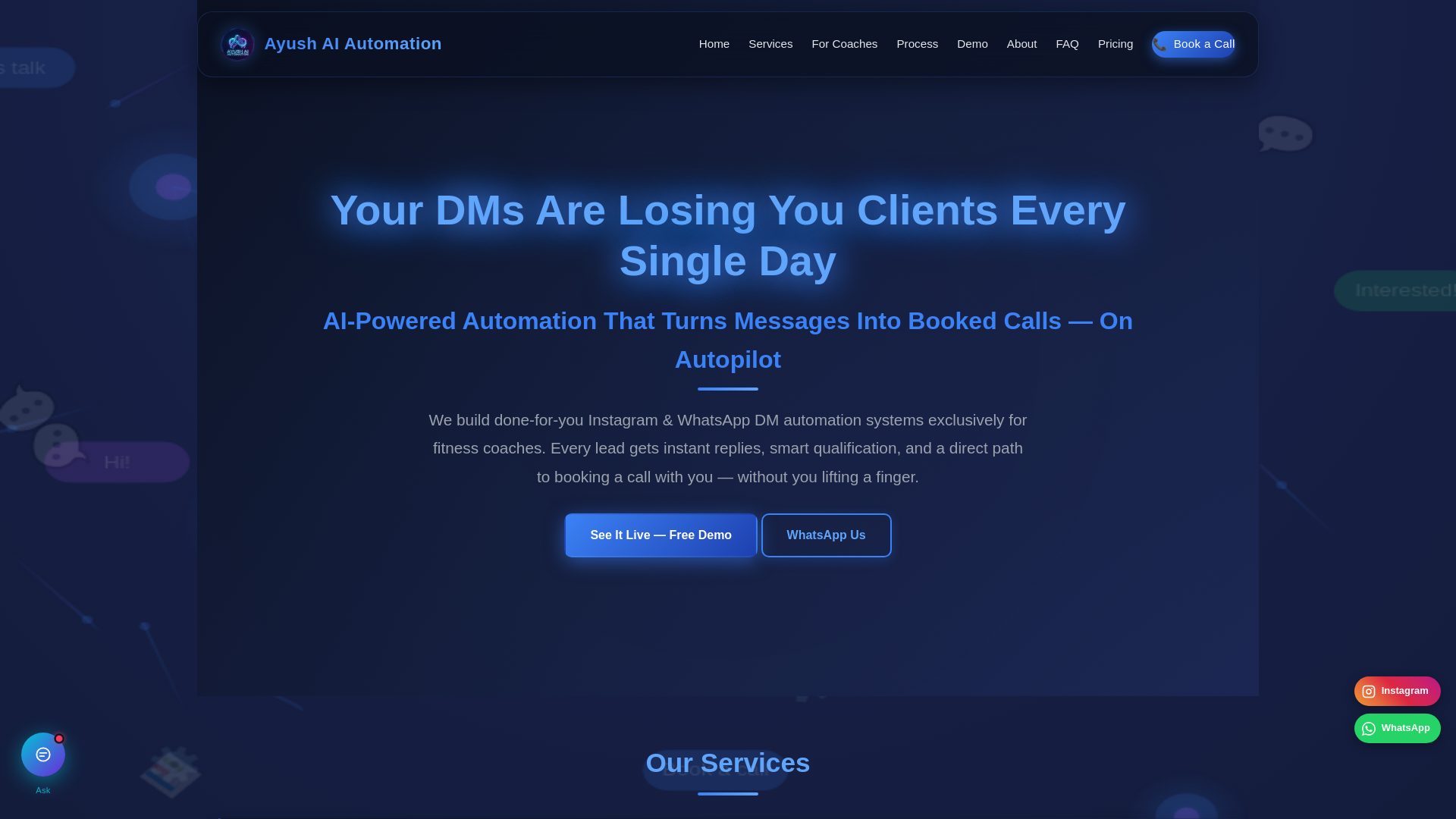 website screenshot of https://ayushaiautomation.in/
