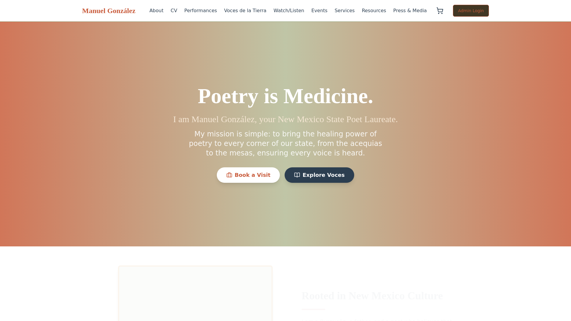 website screenshot of https://xicanopoet.com/