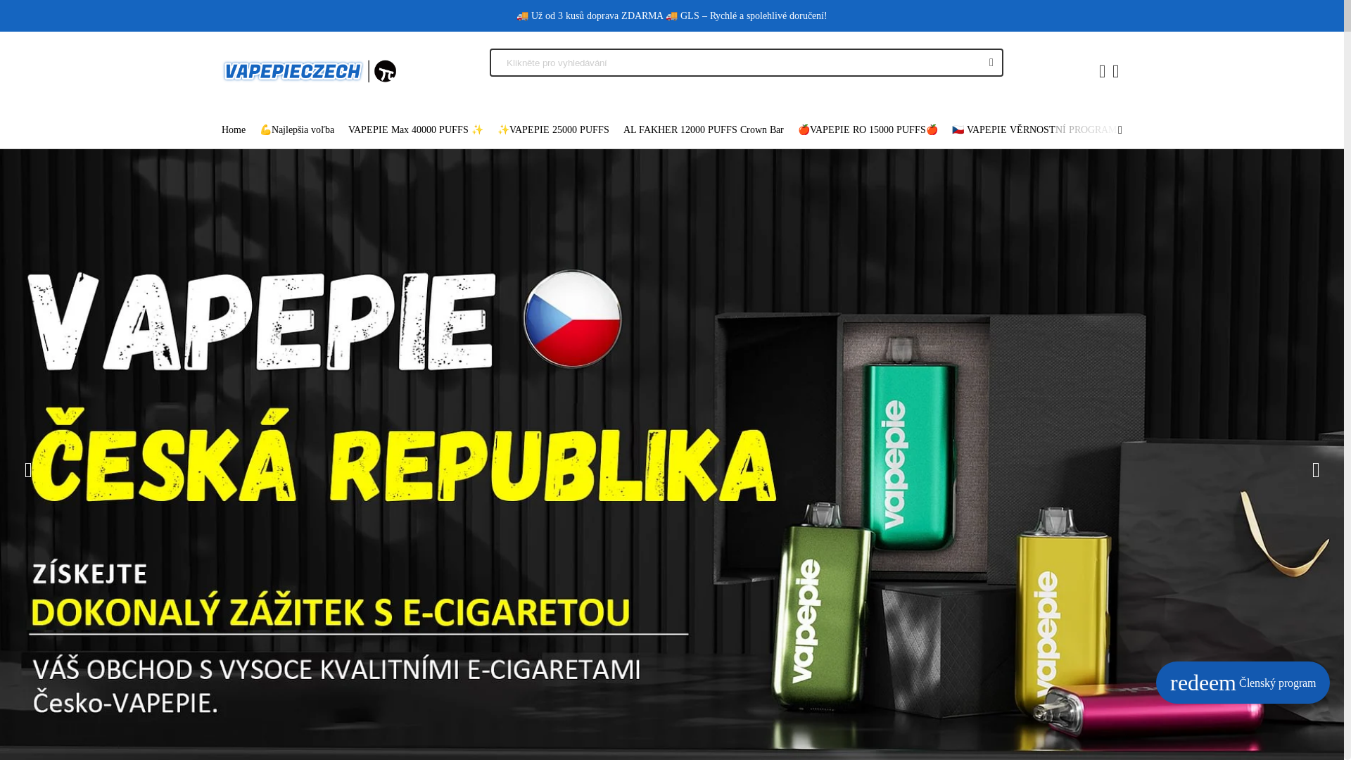 website screenshot of https://vapepieshop.cz/