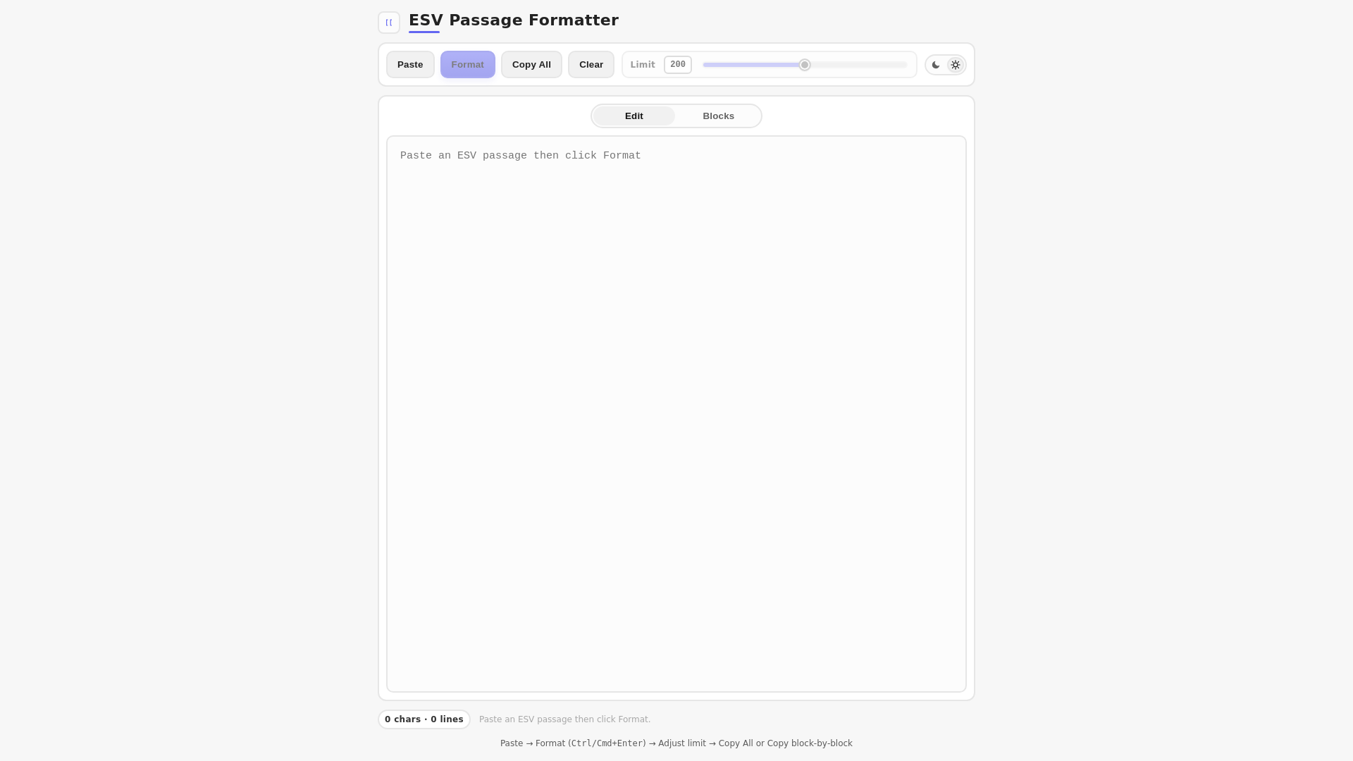 website screenshot of https://esv-passage-formatter.pages.dev/