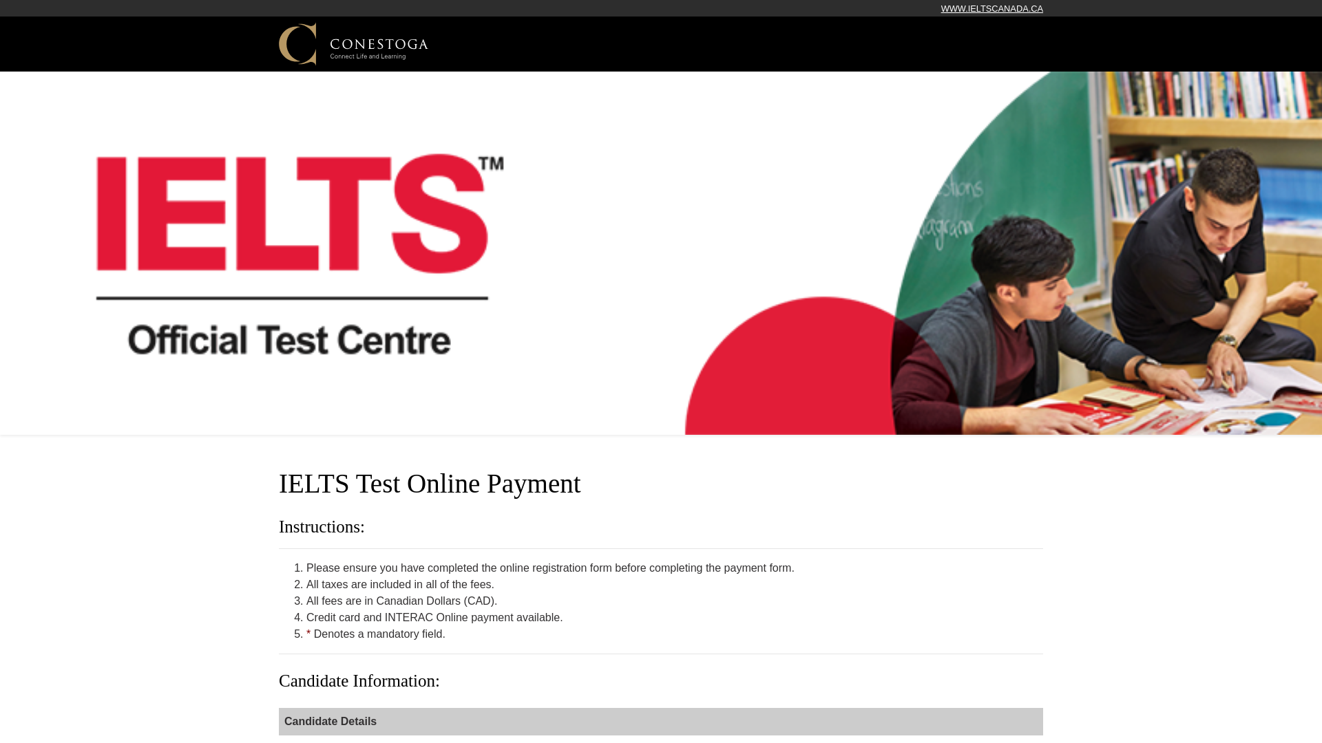 website screenshot of http://zp-web-ielts.azurewebsites.net/