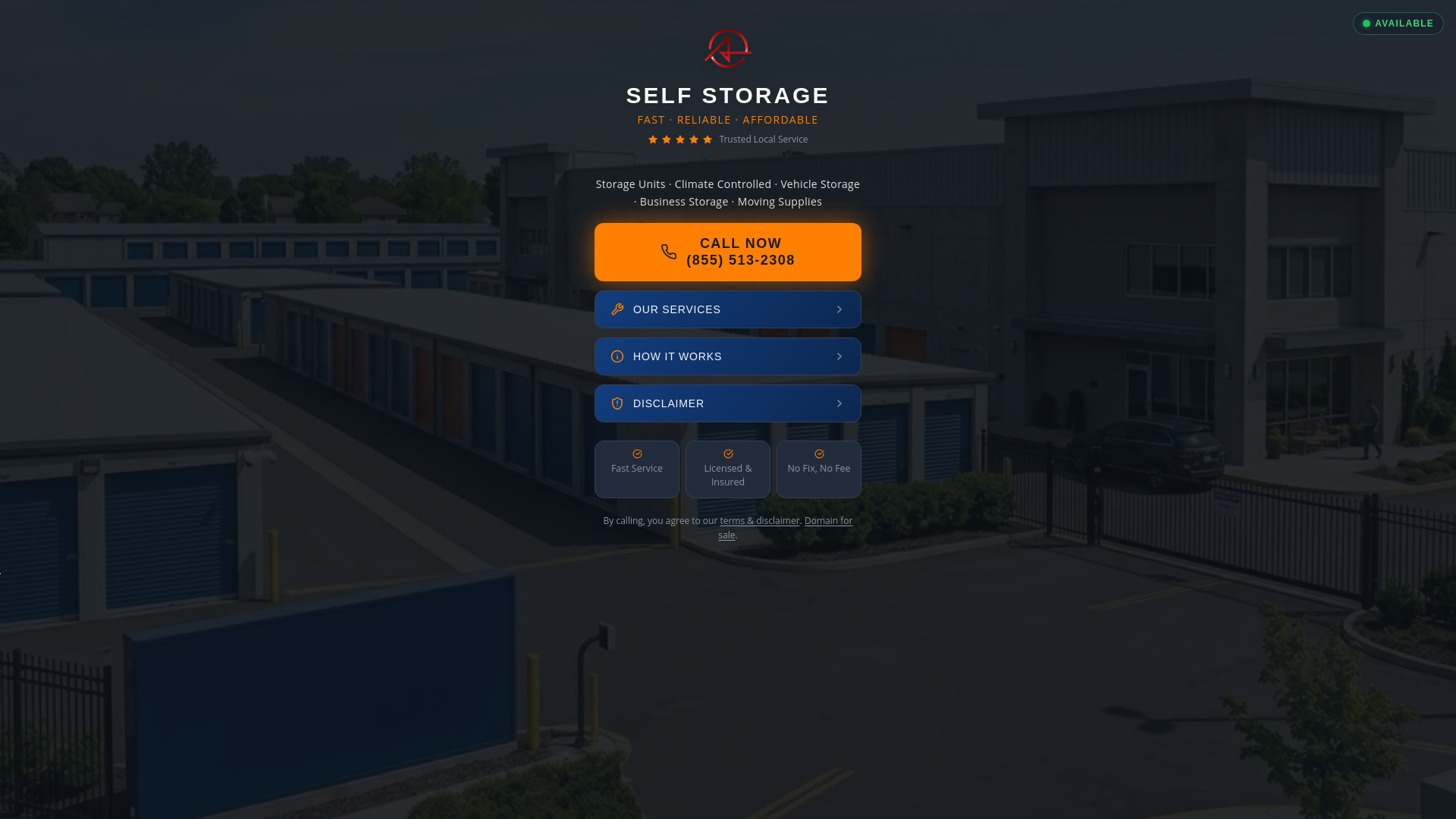 website screenshot of https://bendstorageunits.com