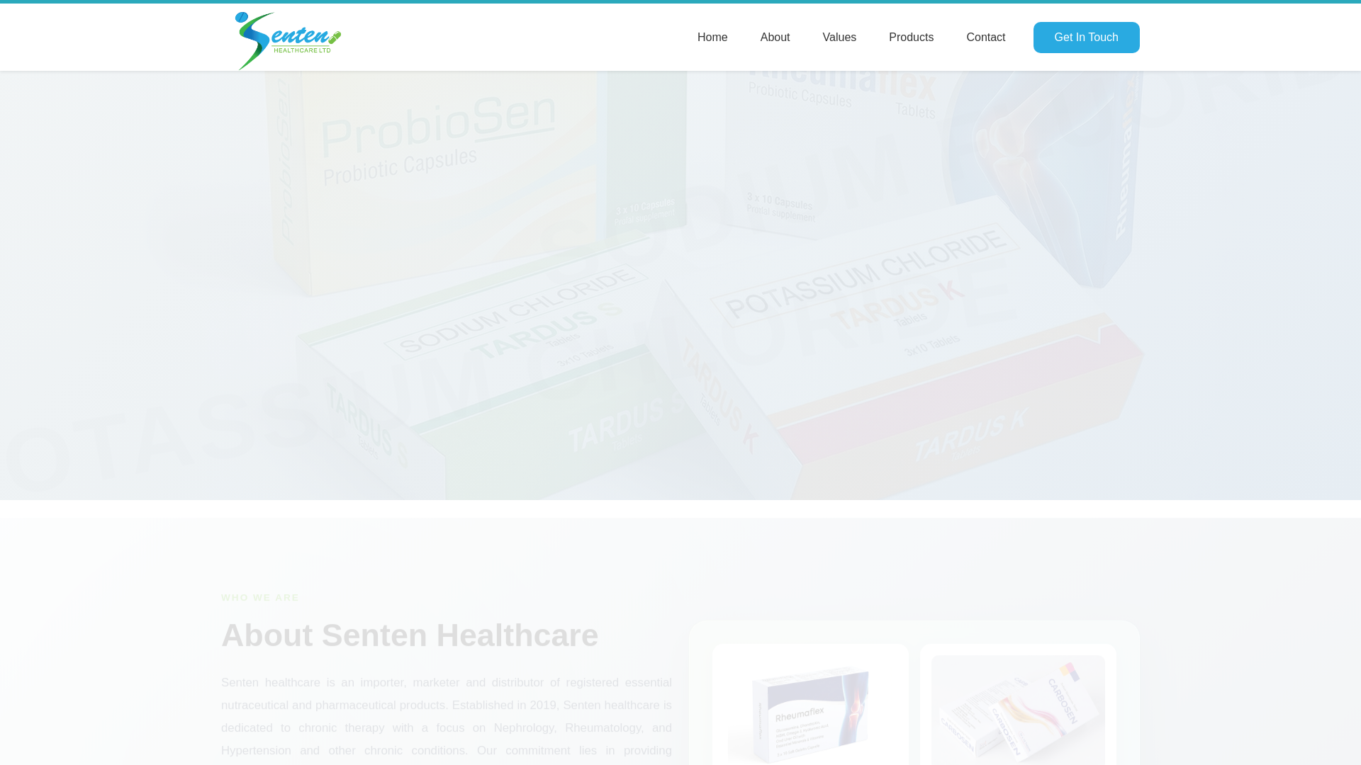 website screenshot of https://sentenhealthcare.co.ke/