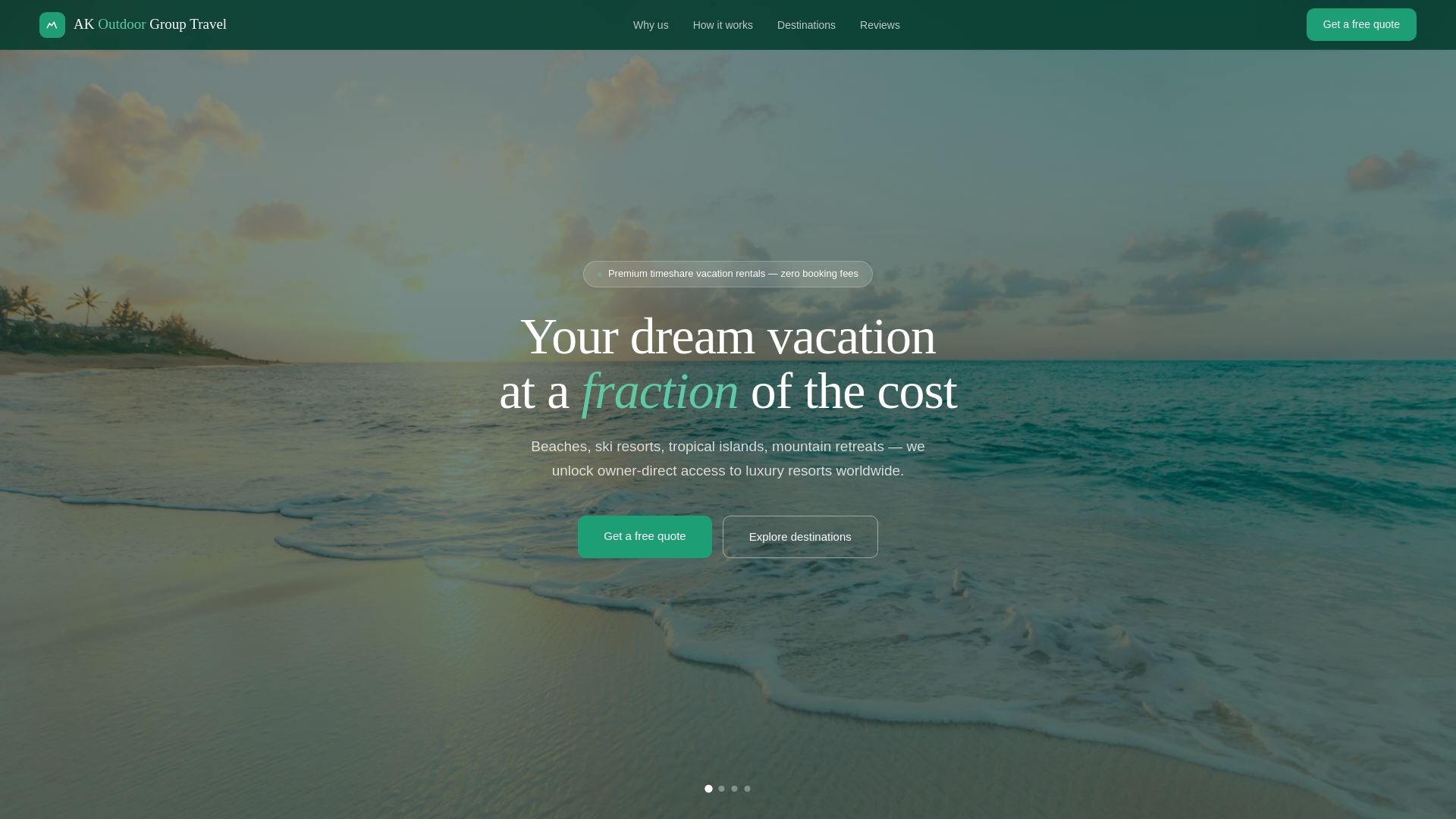website screenshot of https://akoutdoorgrouptravel.com/
