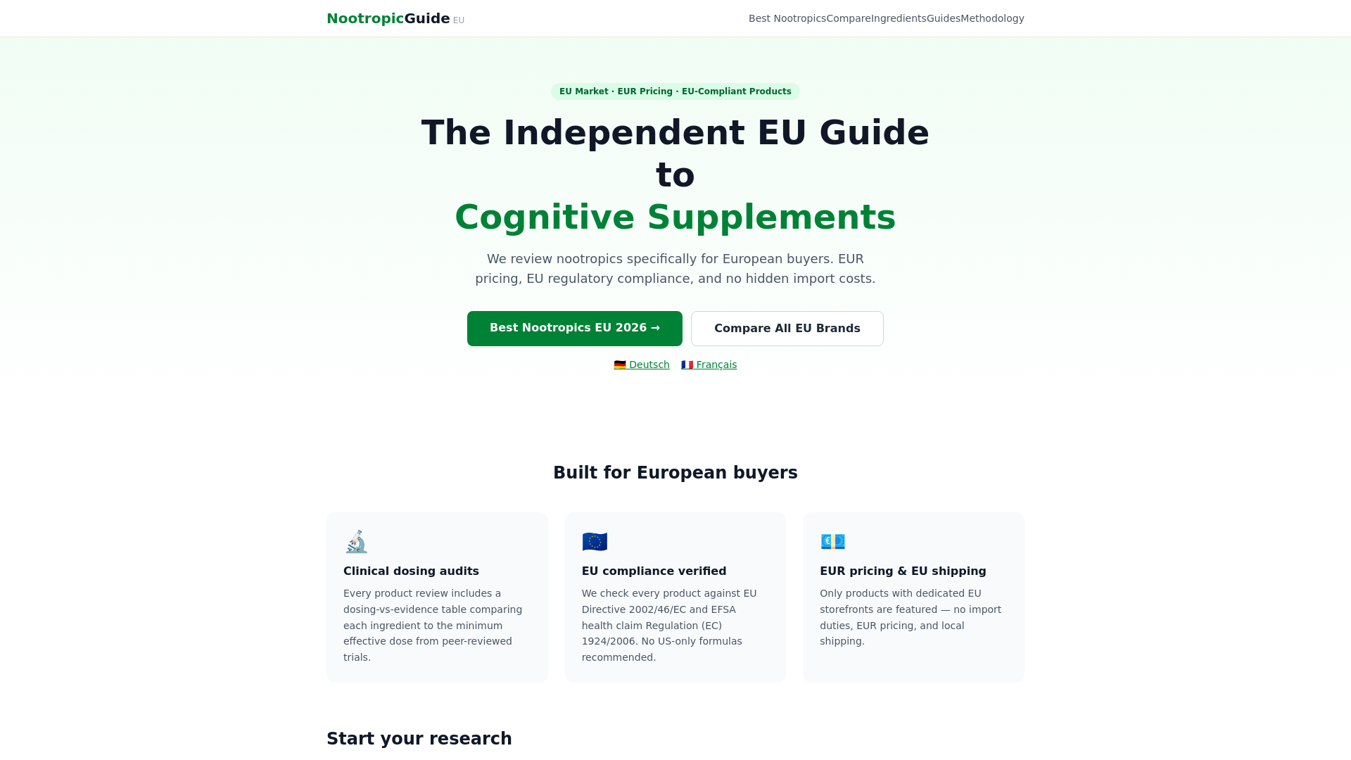website screenshot of https://thenootropiclab-eu.pages.dev/