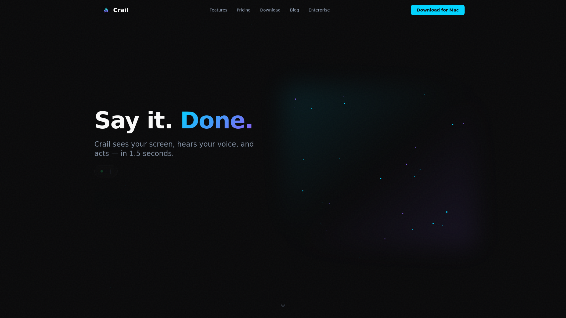 website screenshot of https://crail.ai/