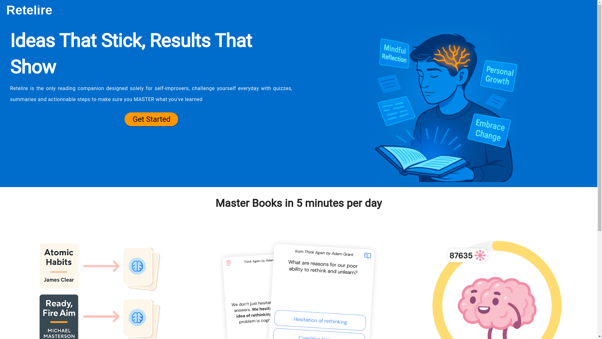 website screenshot of https://retelire.com/