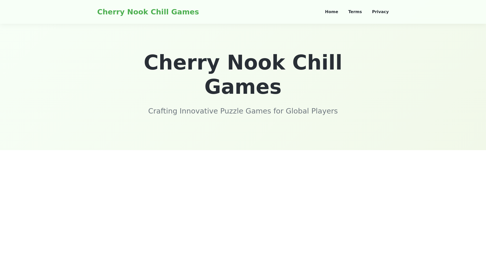 website screenshot of https://cherrynookchillgames.com