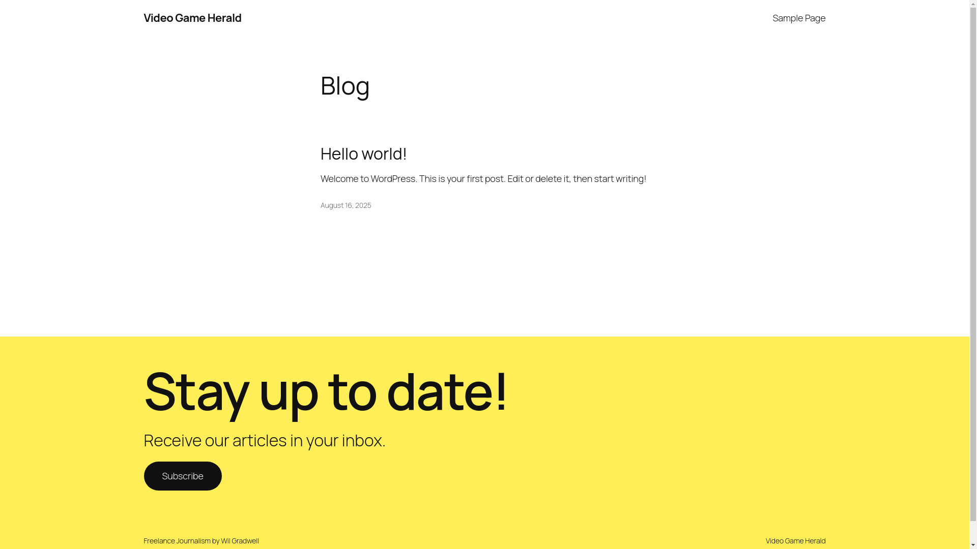 website screenshot of https://videogameherald.com/