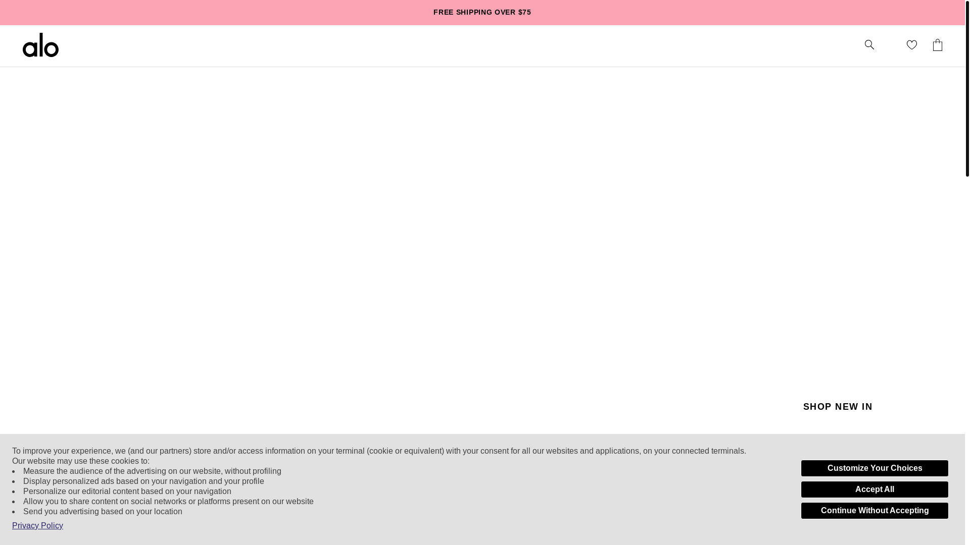 website screenshot of https://aloyoga.com/