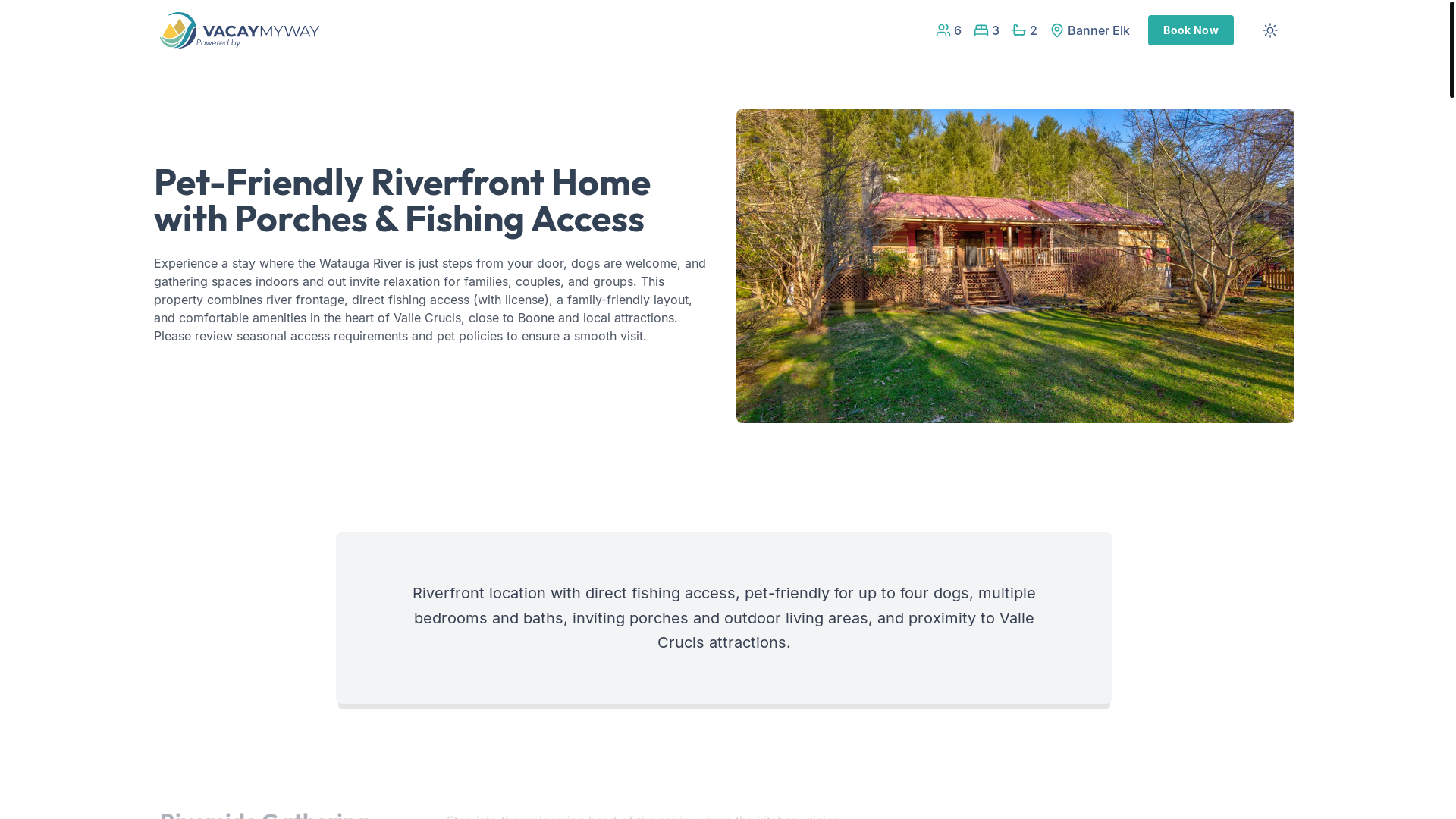 website screenshot of https://wataugacabin.house/