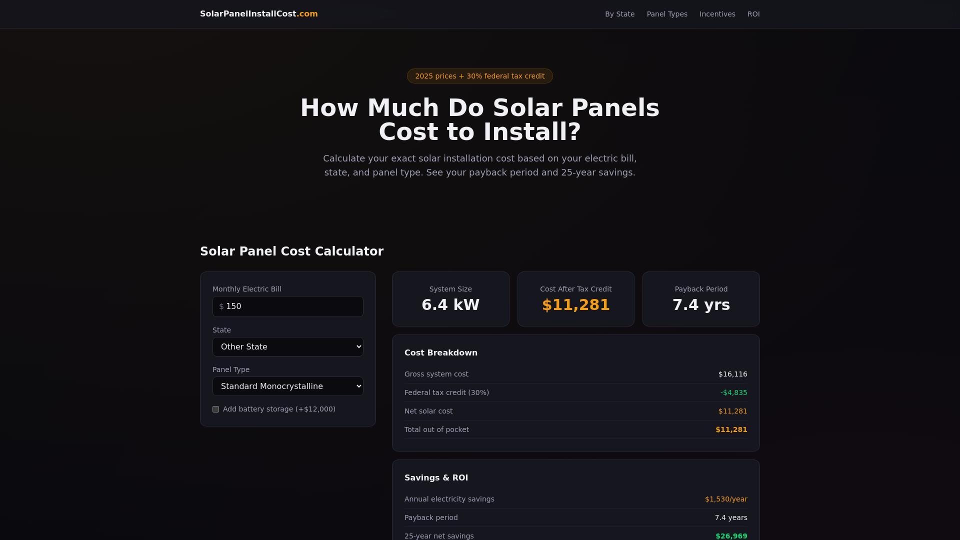 website screenshot of https://solarpanelinstallcost.pages.dev/