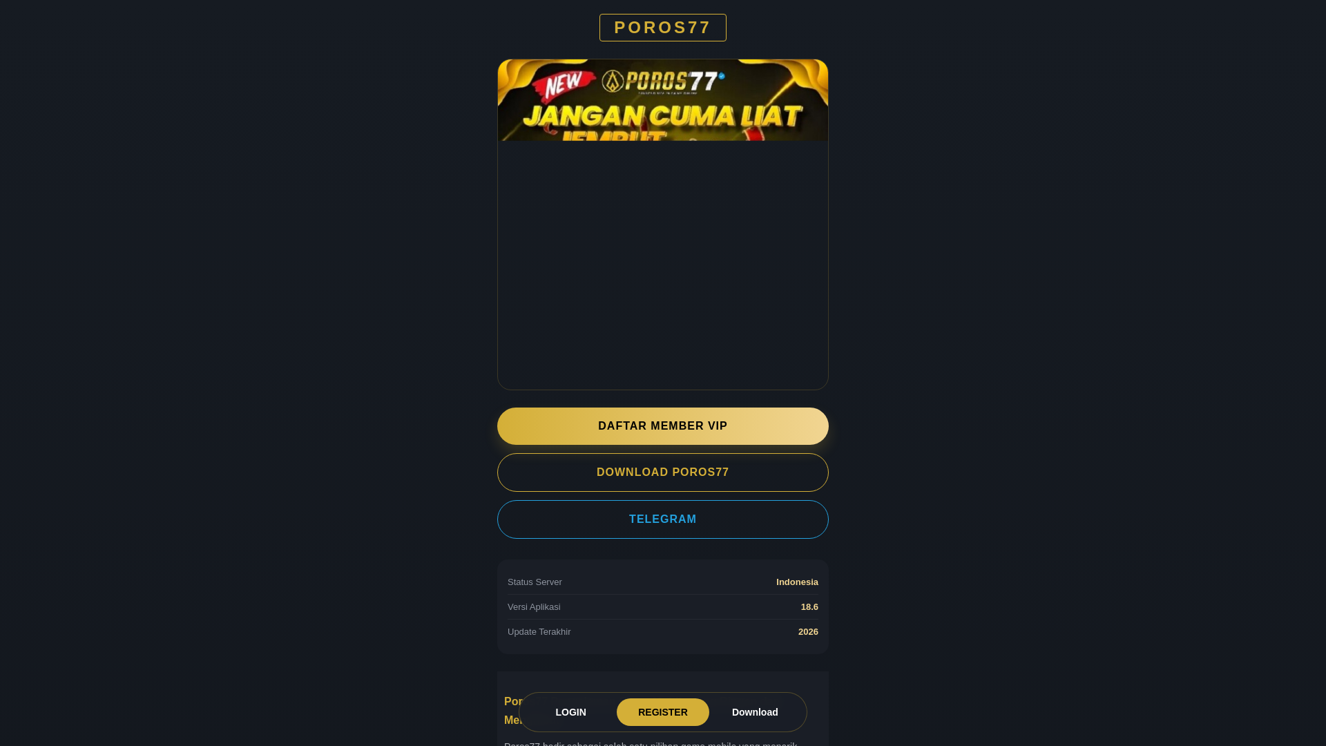 website screenshot of https://poros77-login-tanpa-blokir-terbaru.pages.dev/