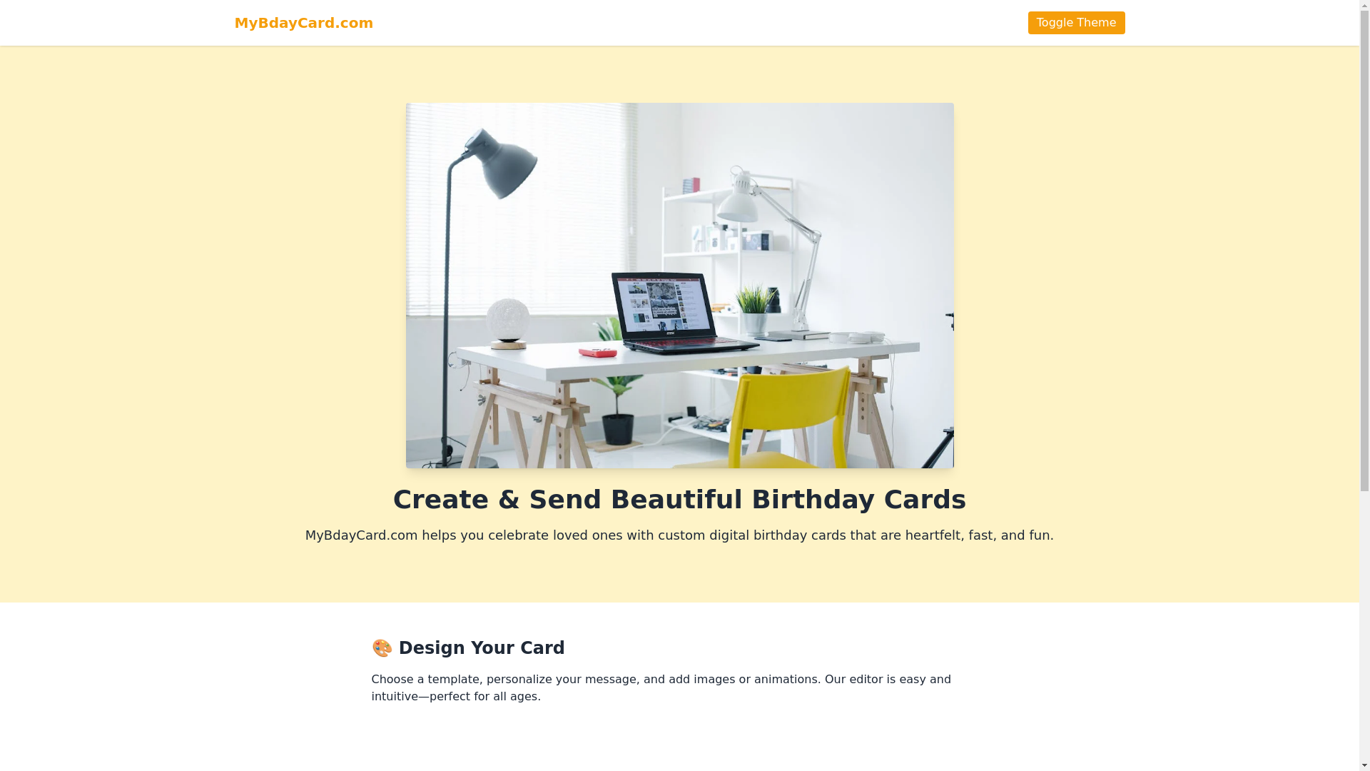 website screenshot of https://mybdaycard-com.pages.dev/