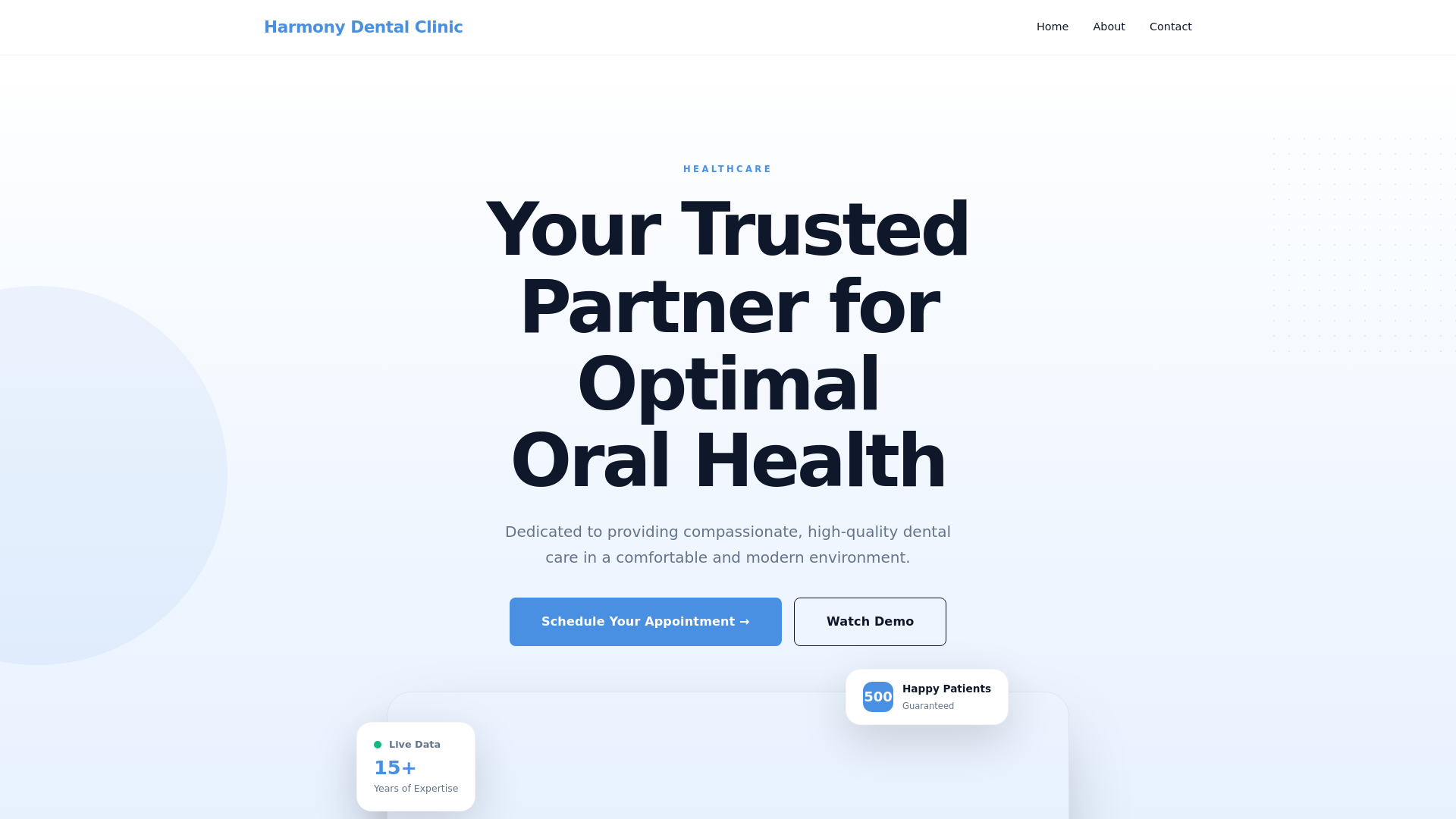 website screenshot of https://harmony-dental-clinic.pages.dev/