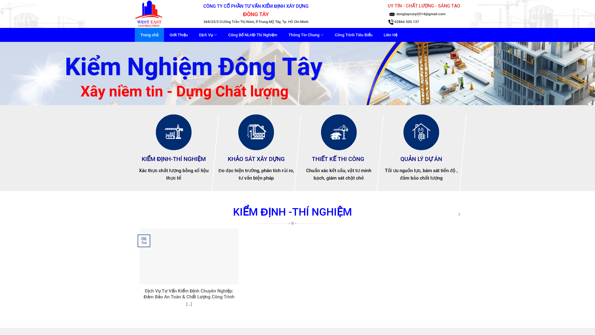 website screenshot of https://dongtaycorp.com.vn/