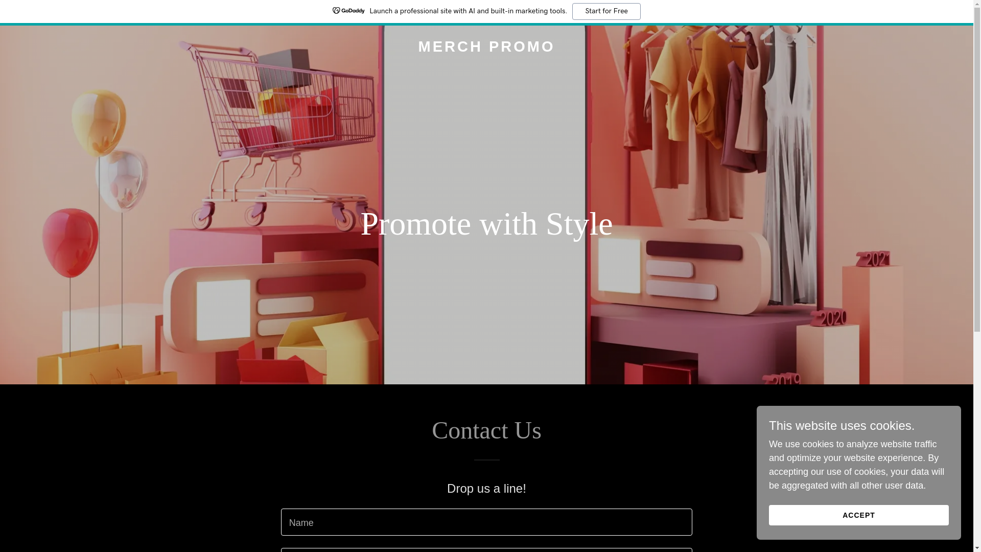 website screenshot of https://merchpromo.store/