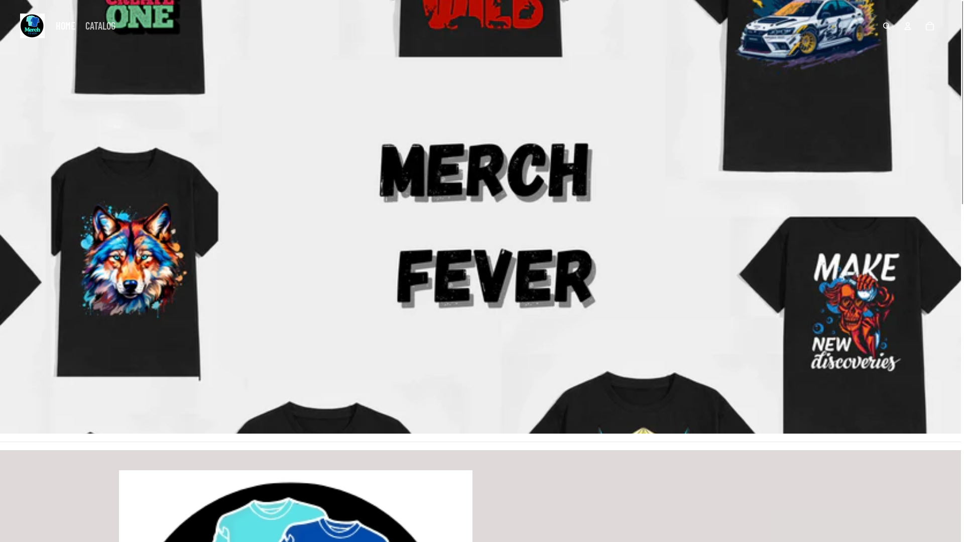 website screenshot of https://merchfever.in/