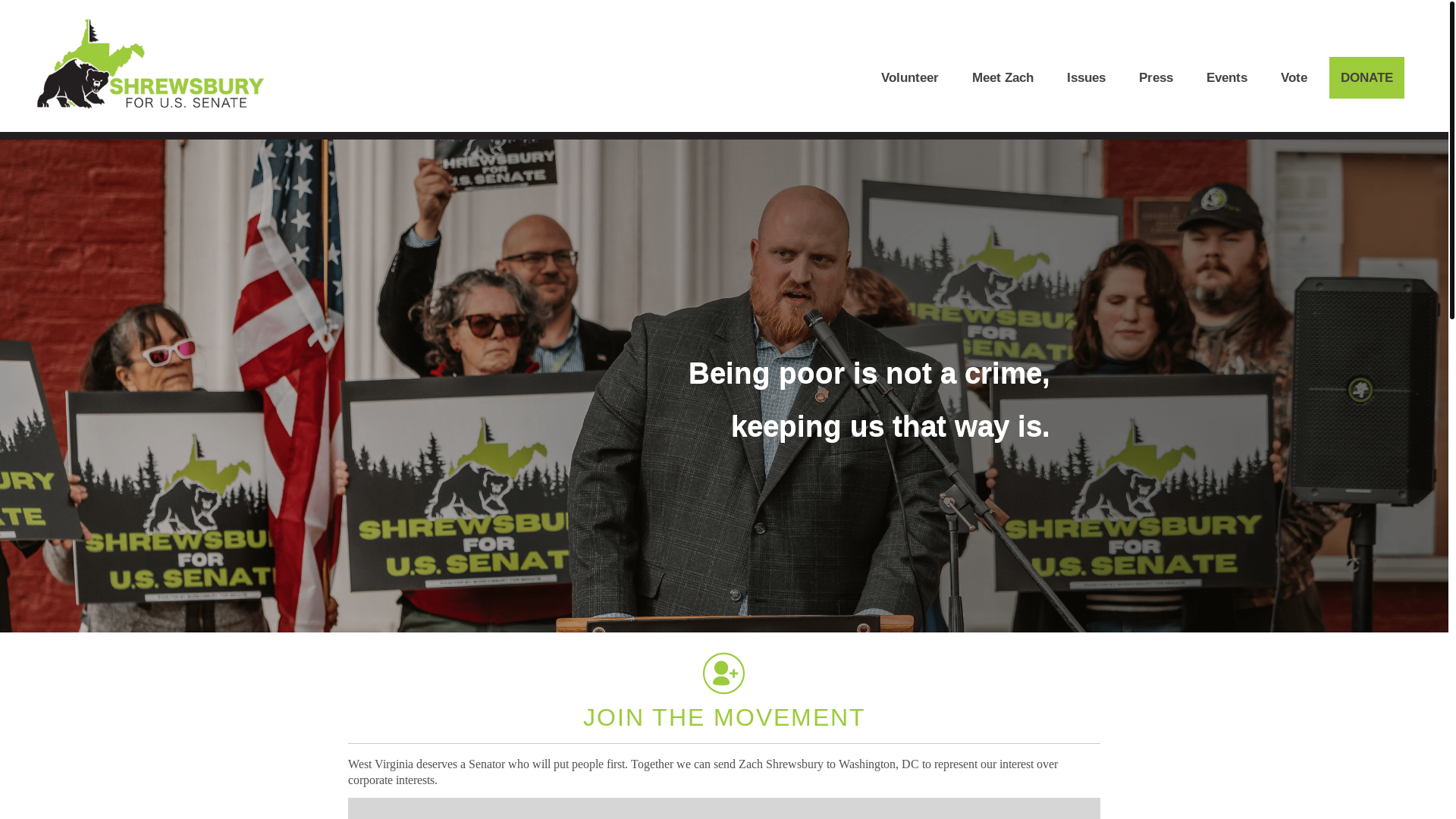 website screenshot of https://shrewsburyforsenate.net/