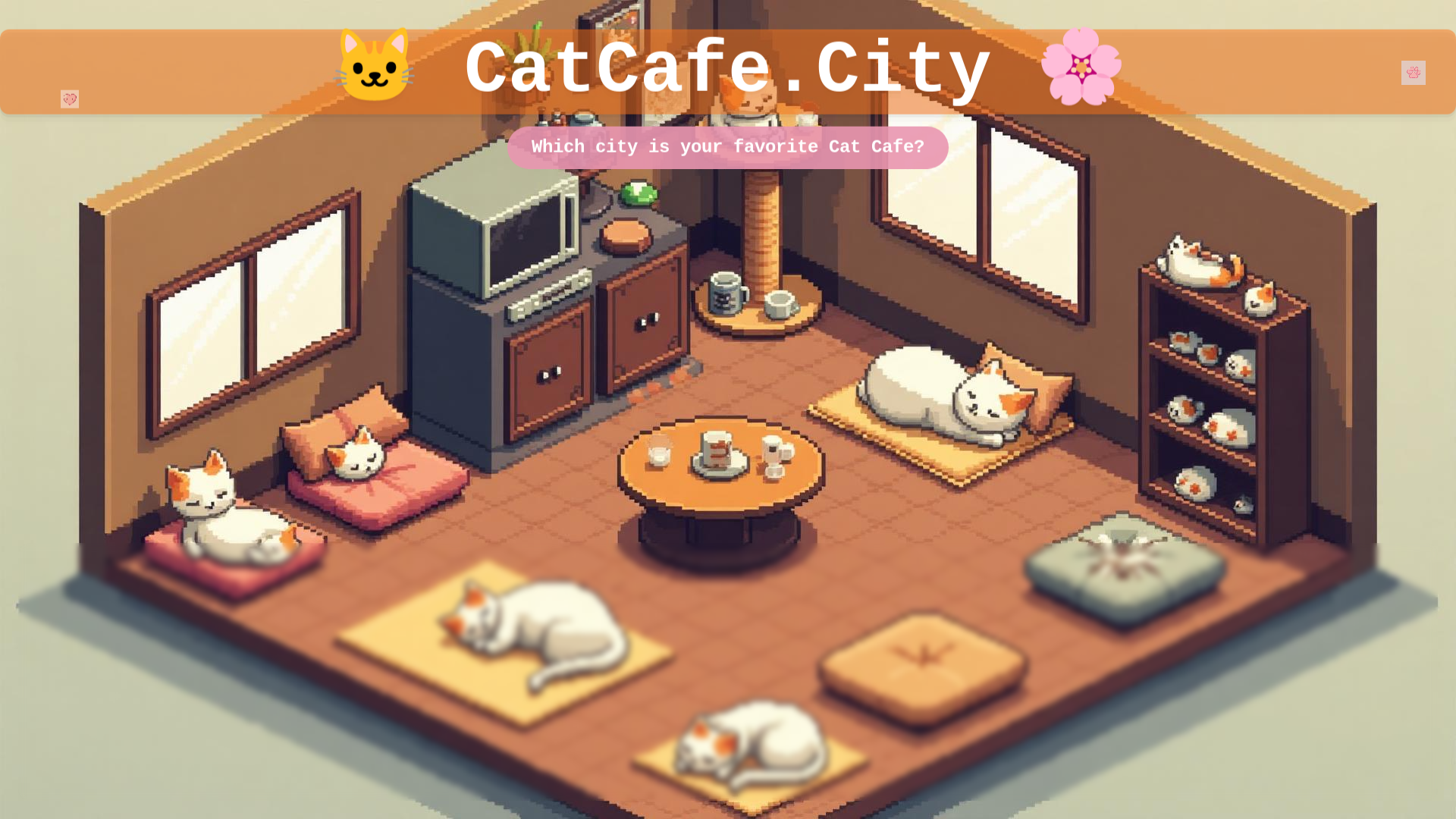 website screenshot of https://catcafe.city/