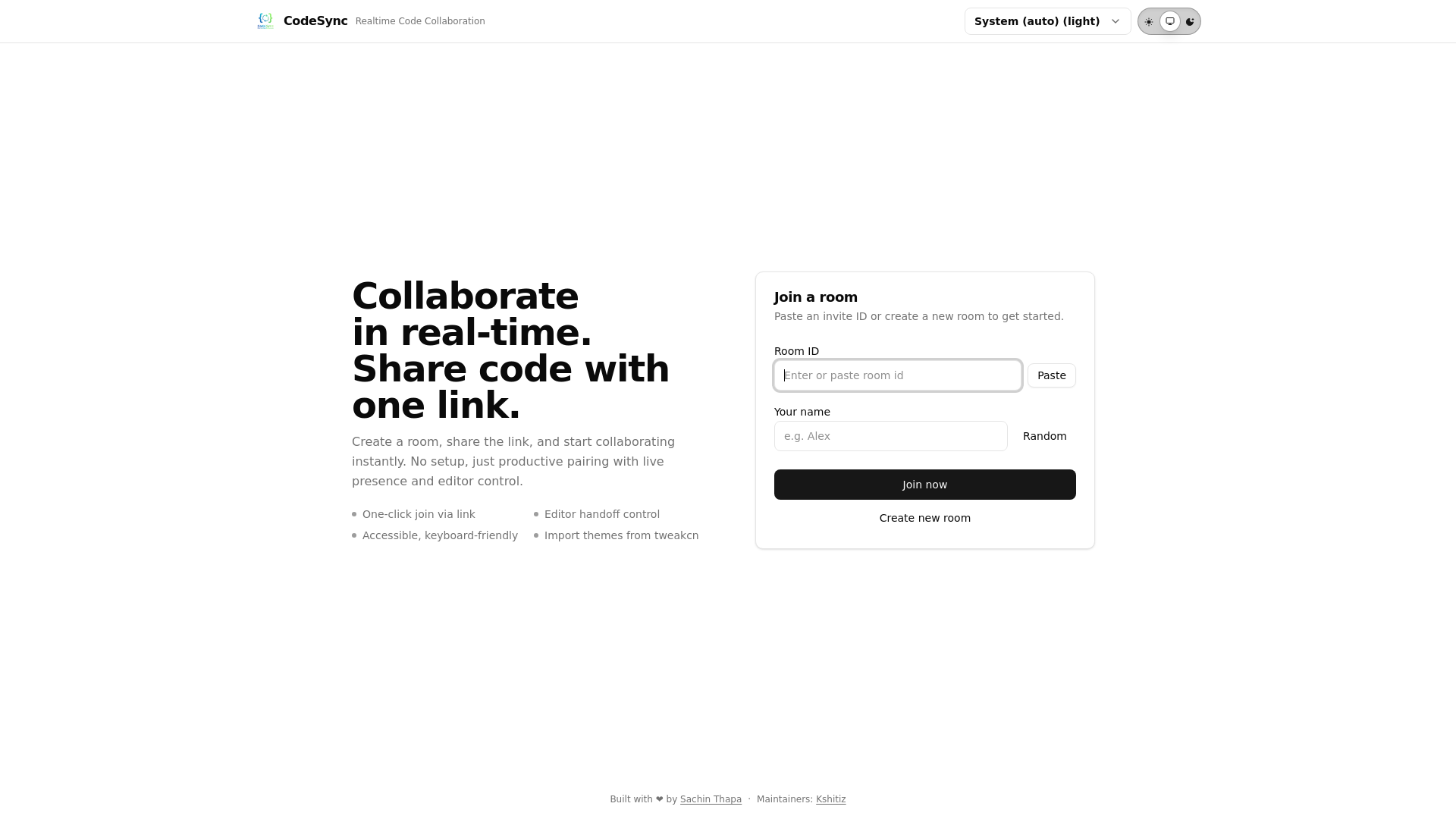 website screenshot of https://codesync.pages.dev/