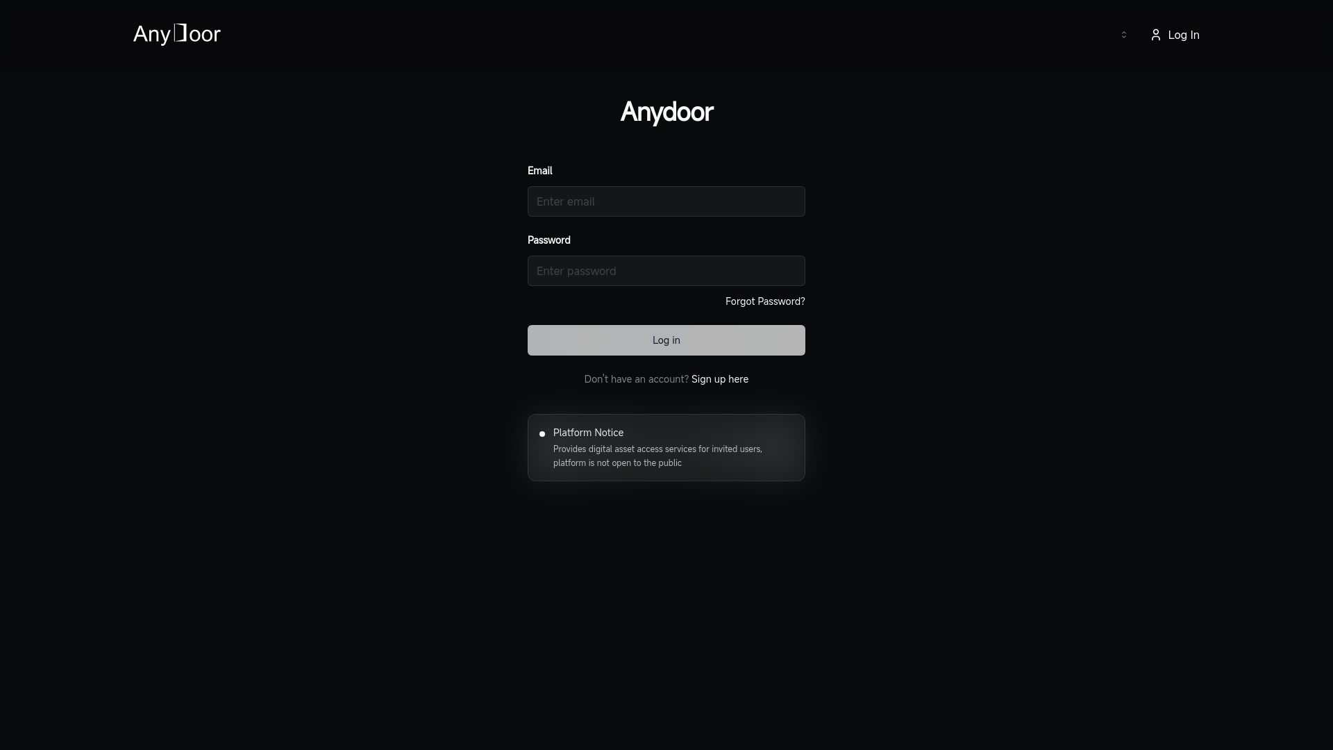 website screenshot of https://anydoor-web.pages.dev/
